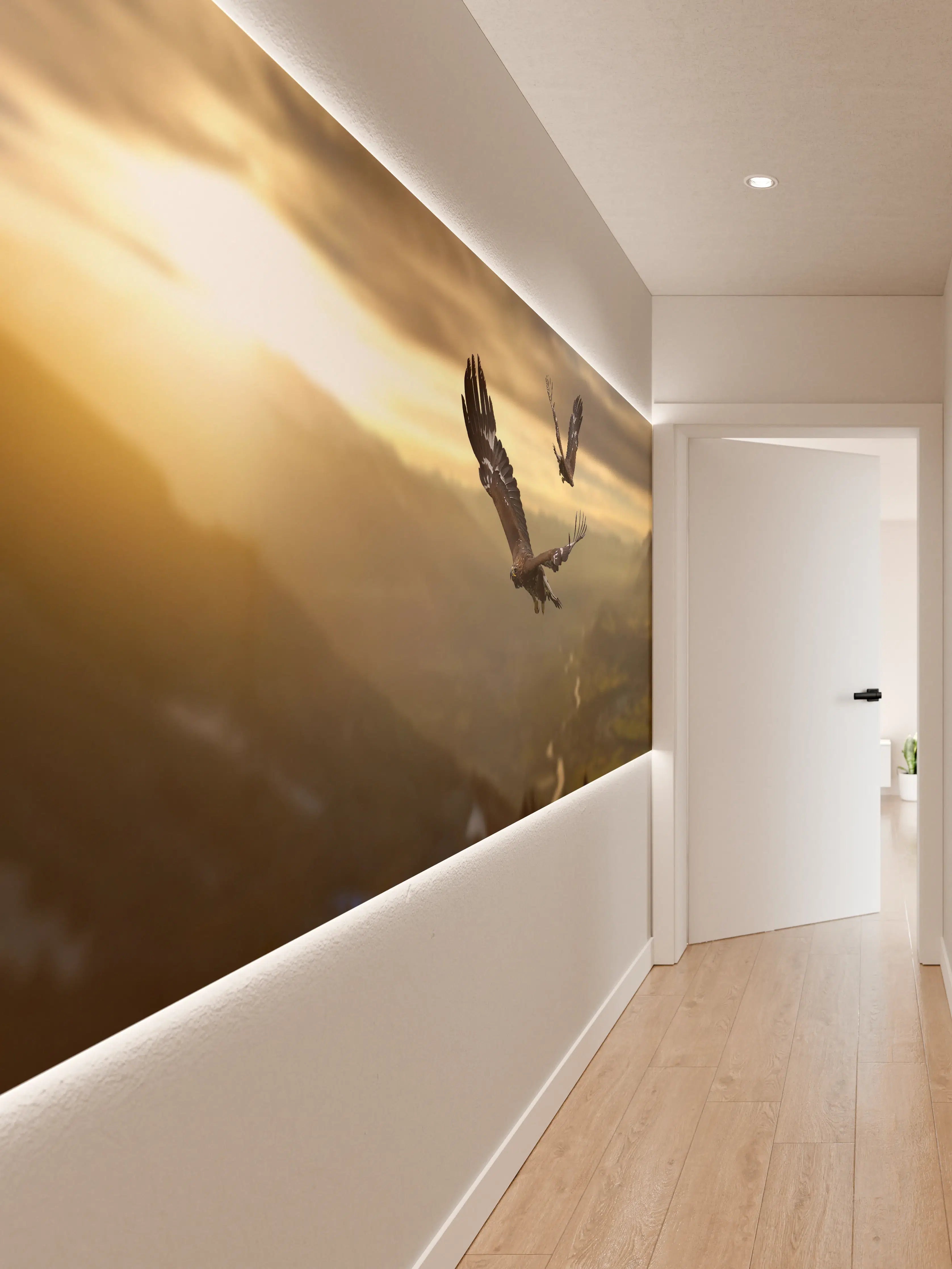 Wandverkleidung Flur - Steinadler an den Alpen