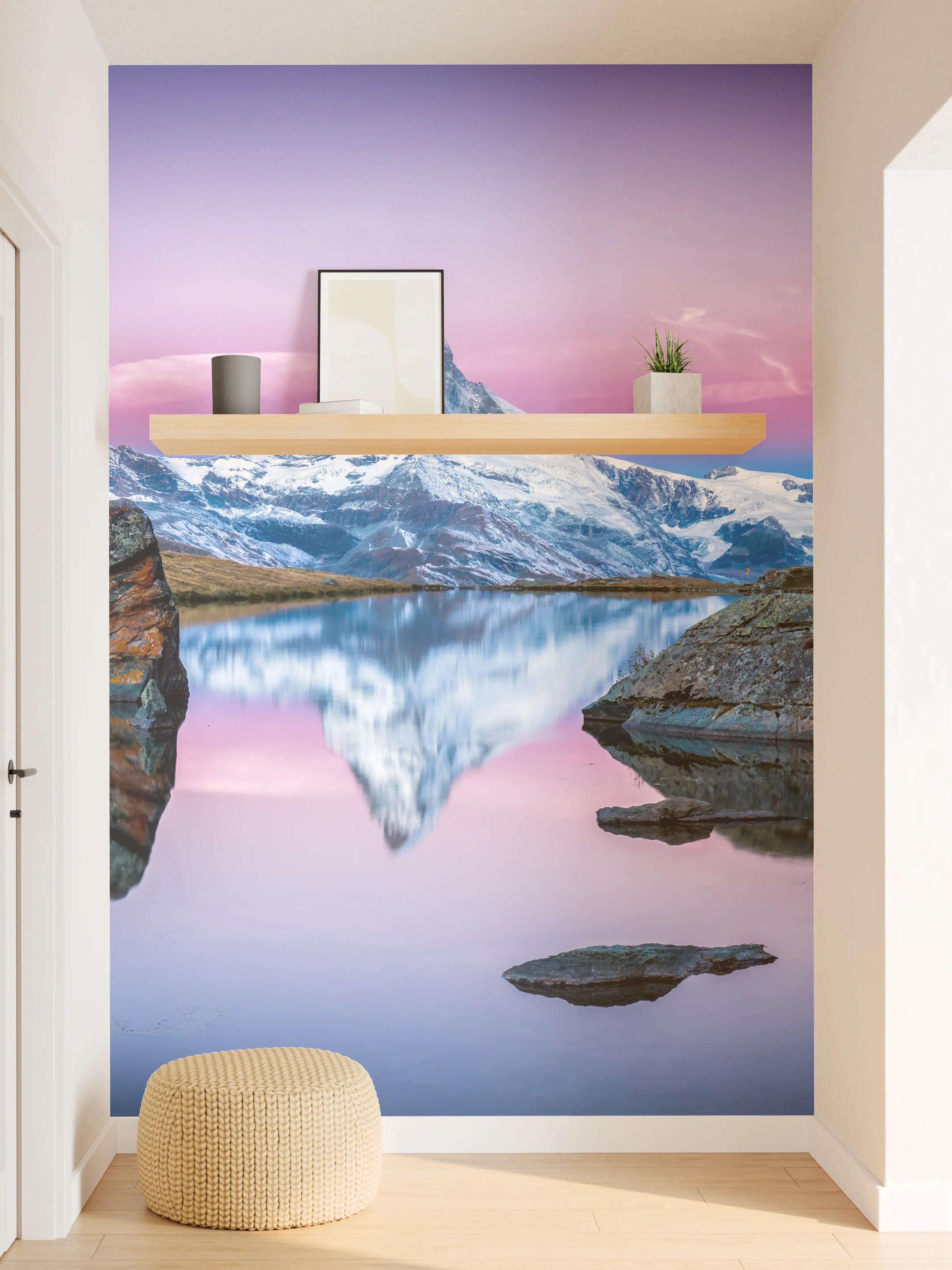 Wandverkleidung Flur - Stellisee in Schweiz - Matterhorn Panorama