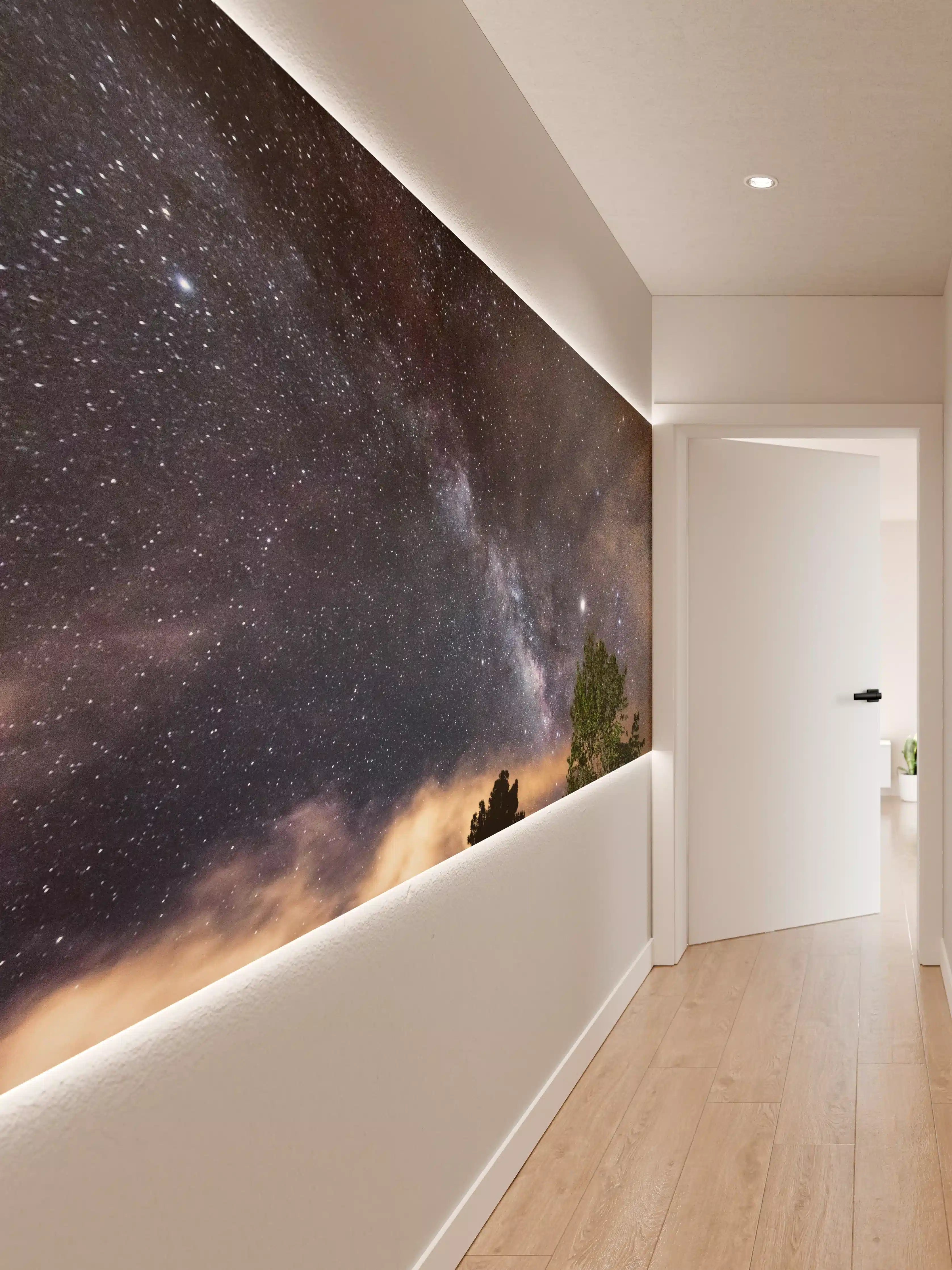 Wandverkleidung Flur - Sterne im Himmel bei Nacht