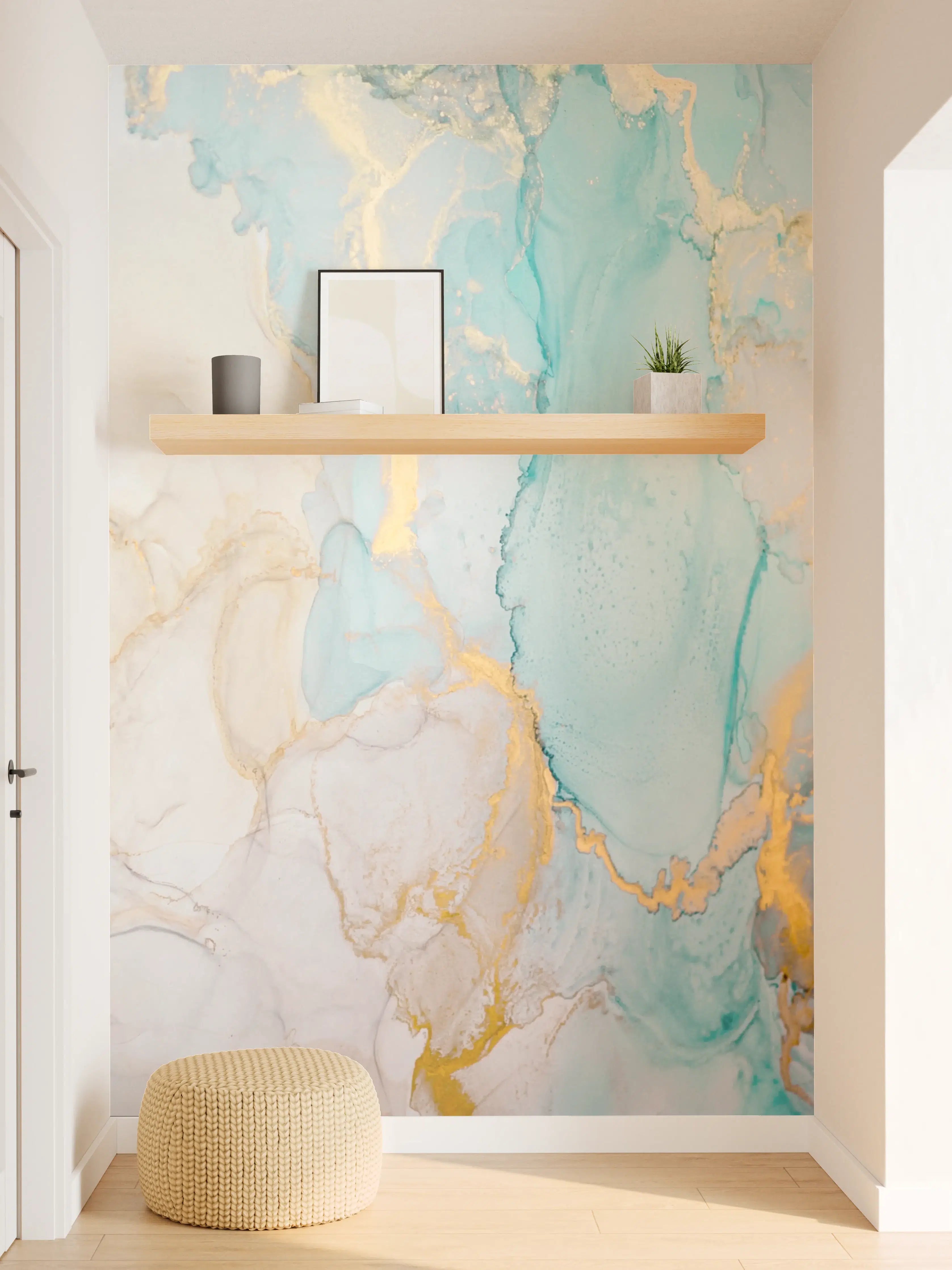 Wandverkleidung Flur - Stilvolle Grau-Weiß Marmor-Optik Wanddesign