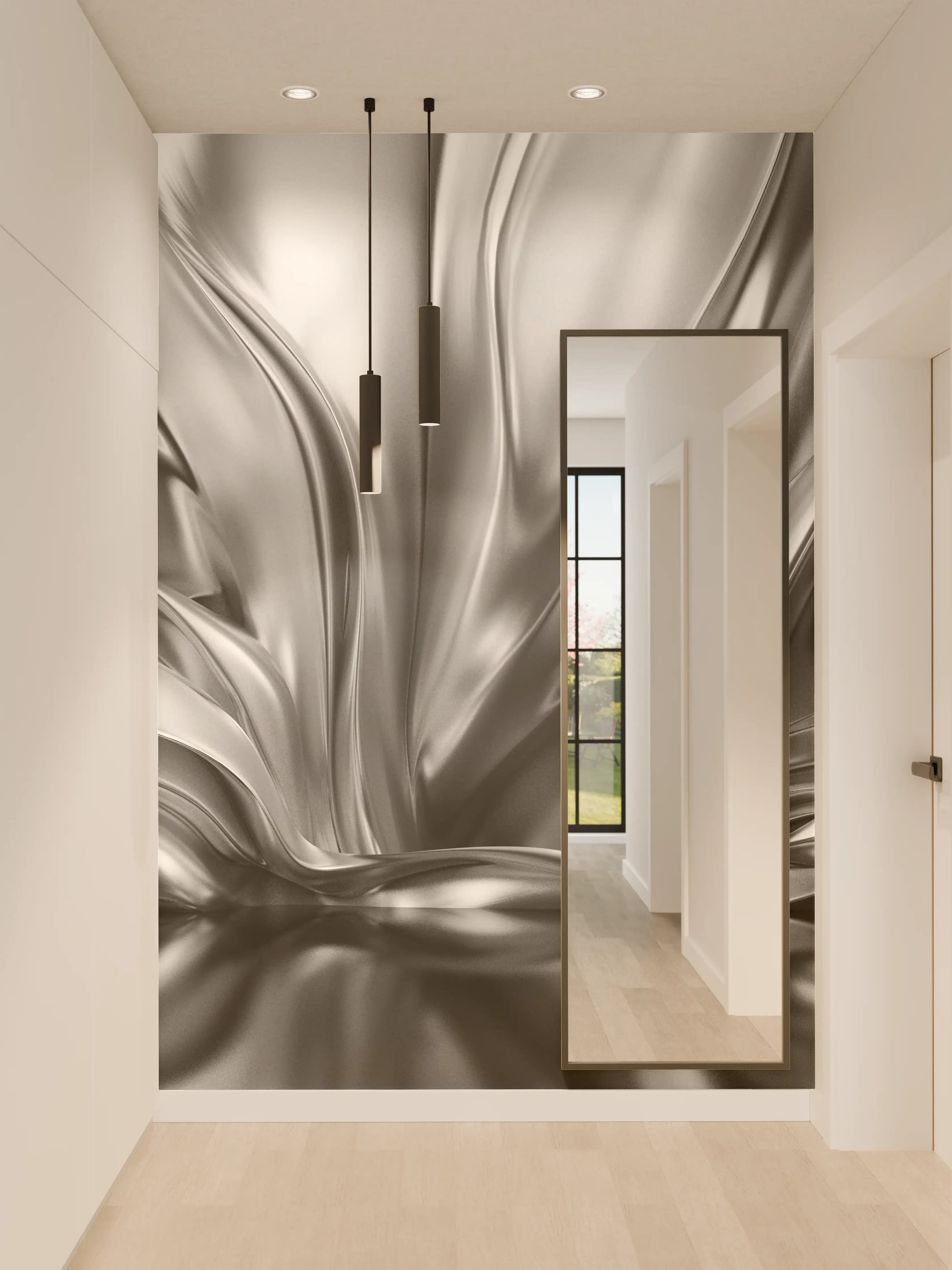 Wandverkleidung Flur - Stilvolles Metall-Design in Grautönen