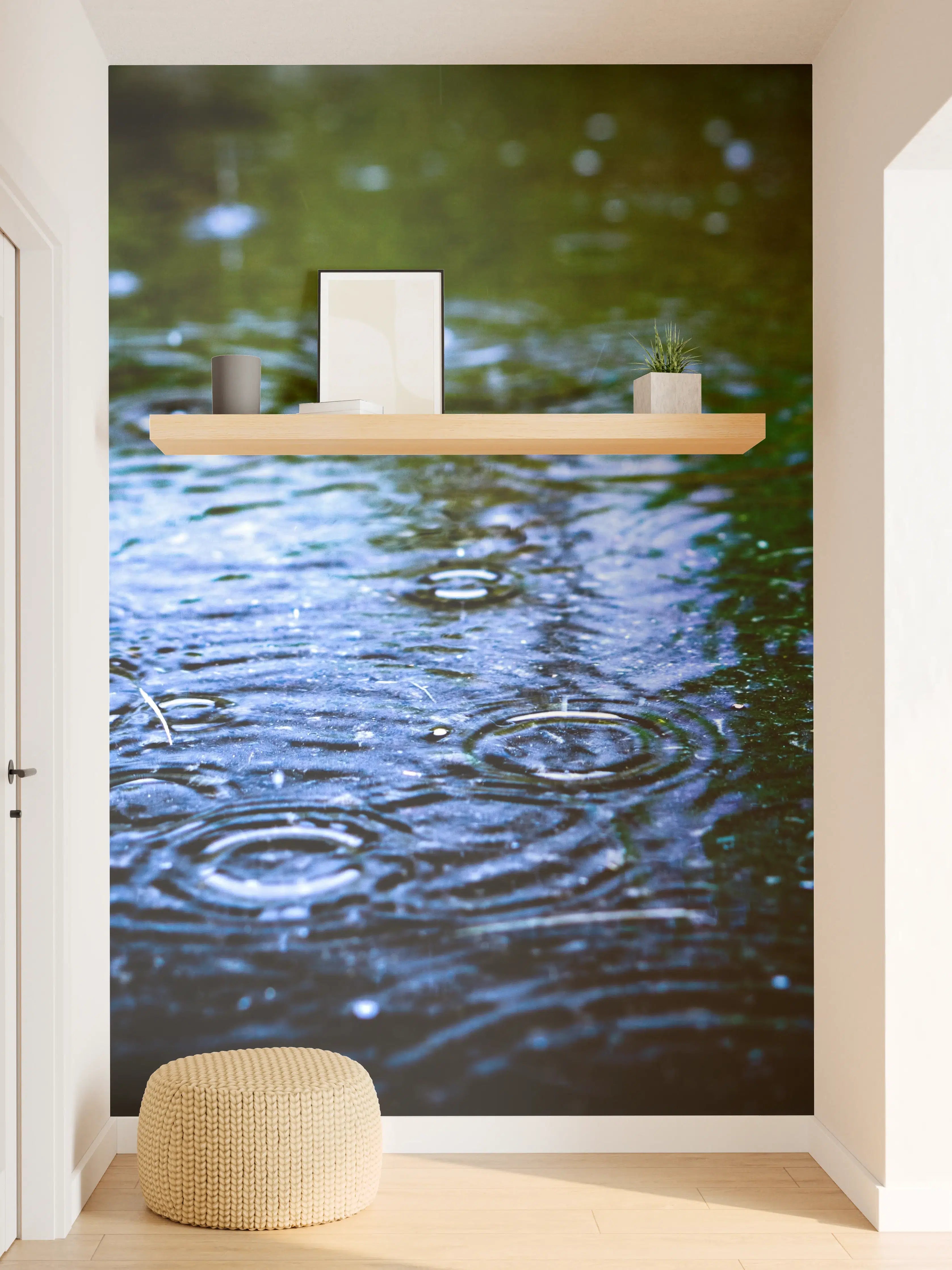 Wandverkleidung Flur - Stimmungsvoller Regen-Blick