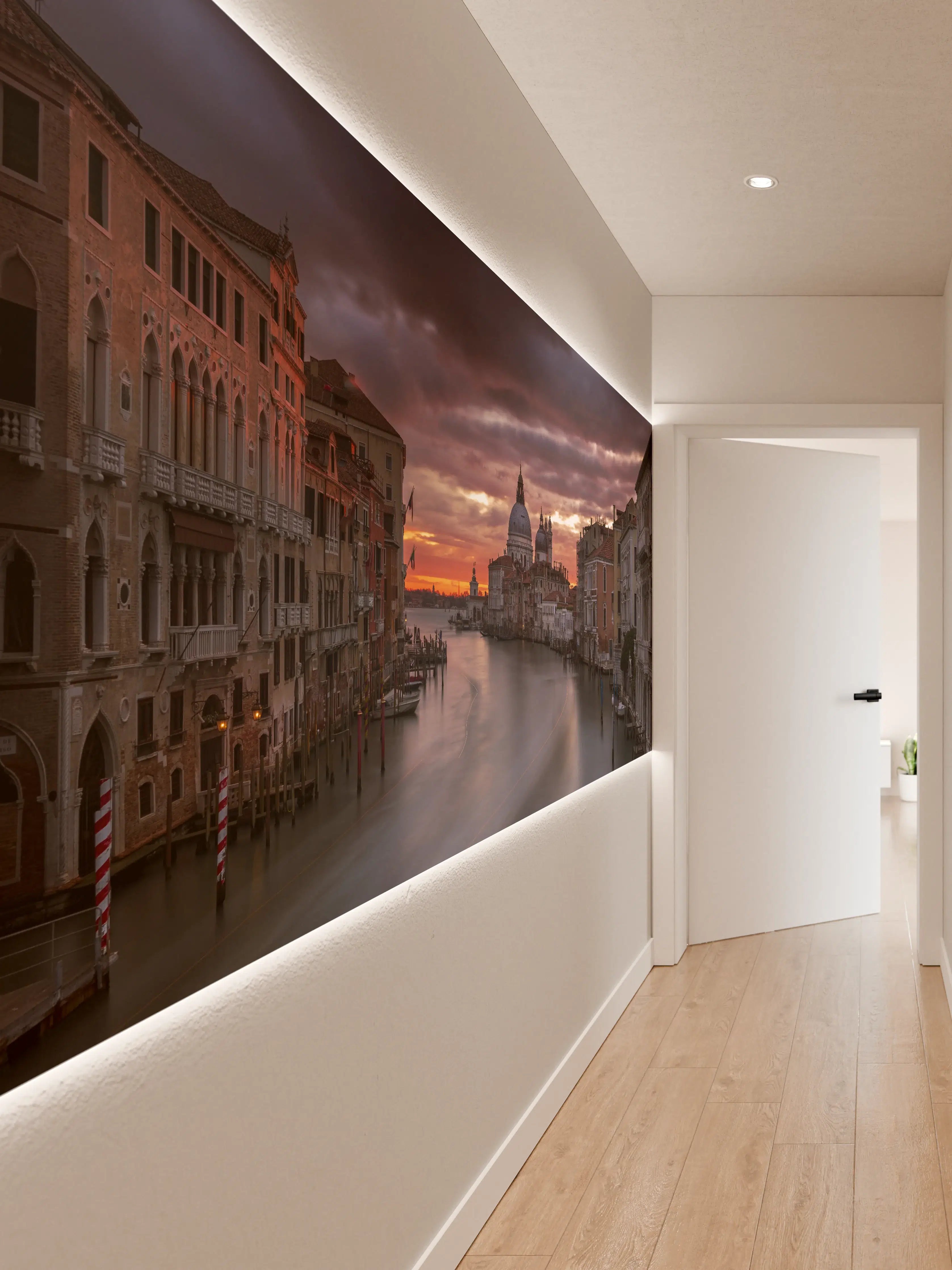 Wandverkleidung Flur - Stimmungsvoller Sonnenuntergang in Venedig