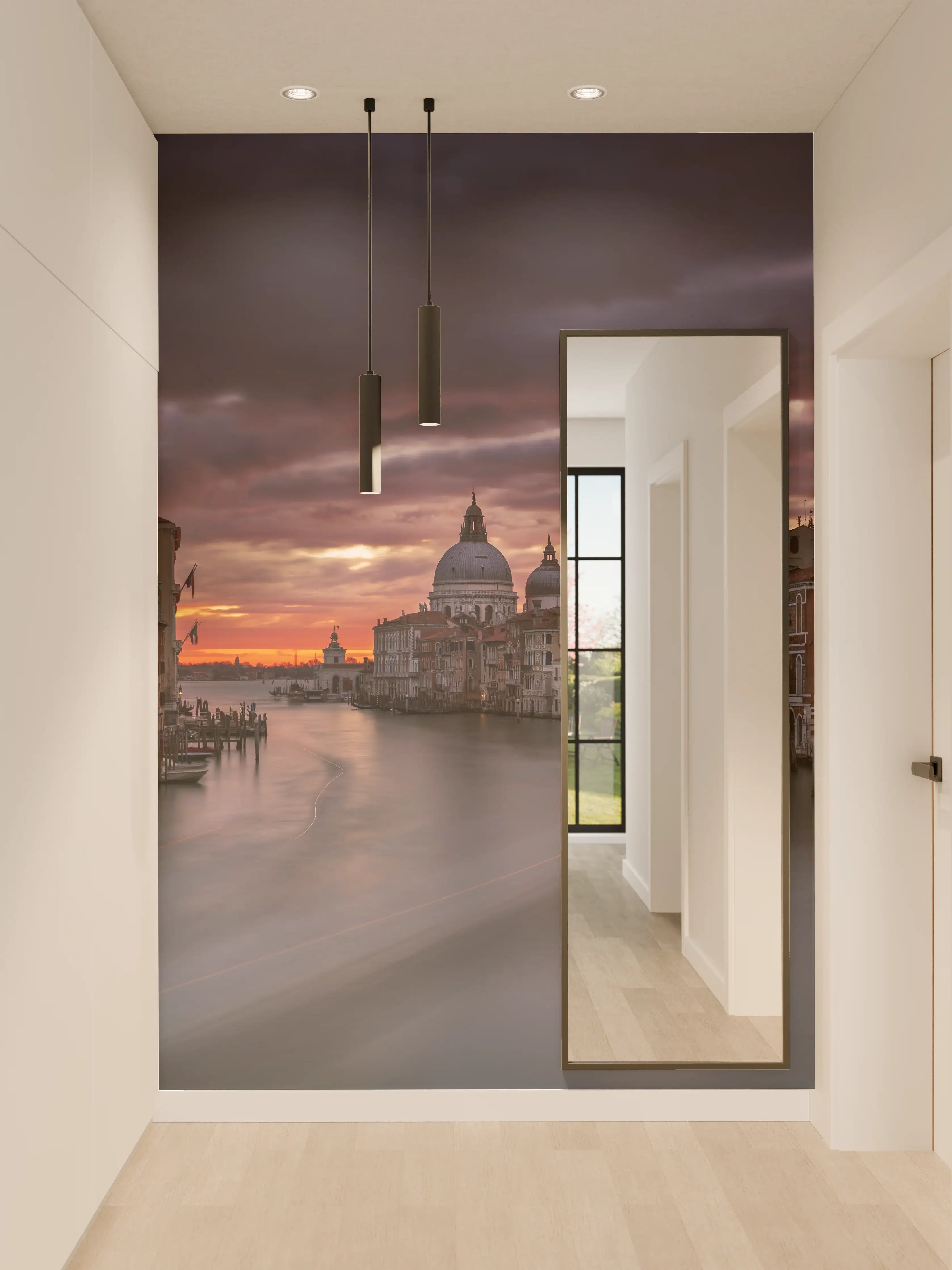 Wandverkleidung Flur - Stimmungsvoller Sonnenuntergang in Venedig