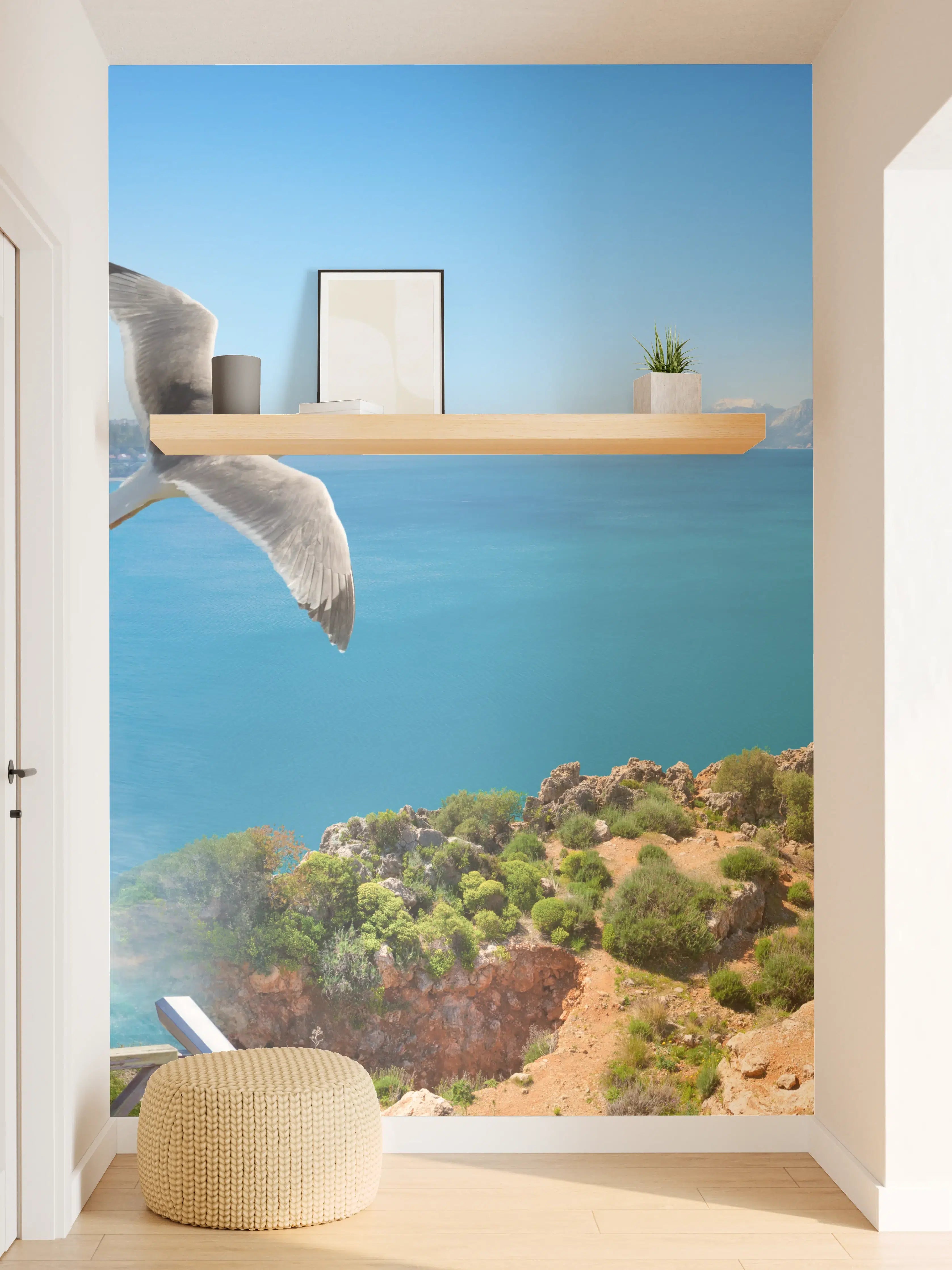 Wandverkleidung Flur - Stunning Panoramic View with Waterfalls and Lake