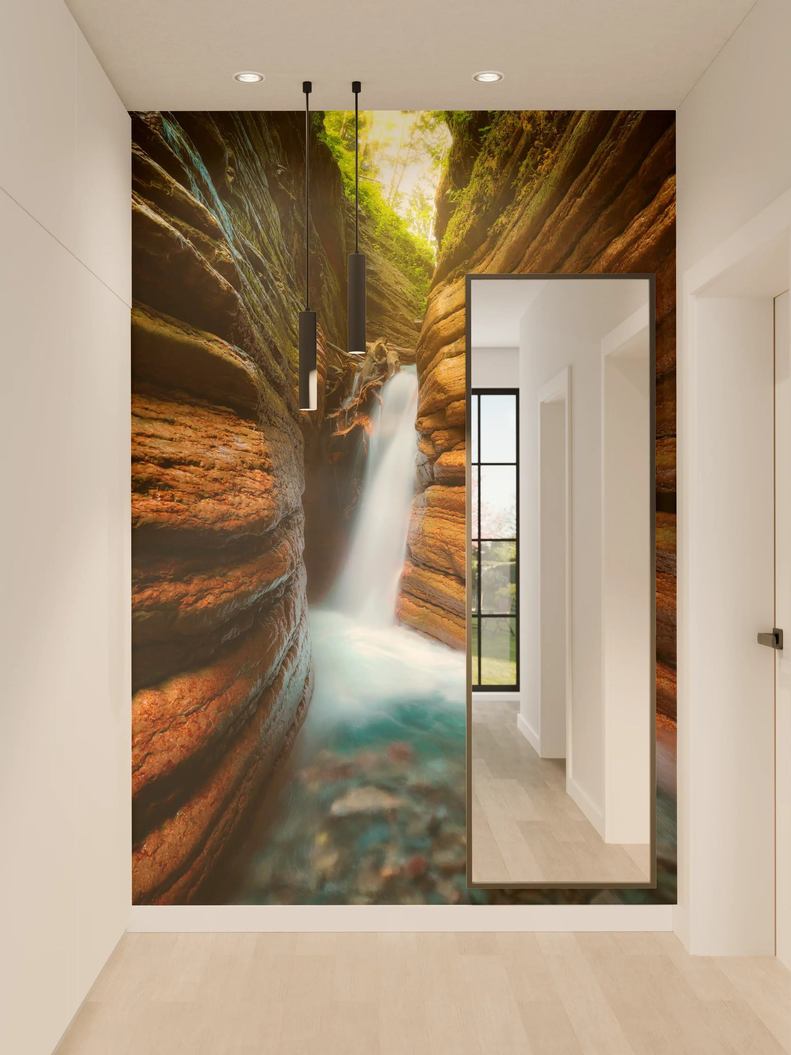 Wandverkleidung Flur - Tauglebach Klamm Slot Canyon River in Austria