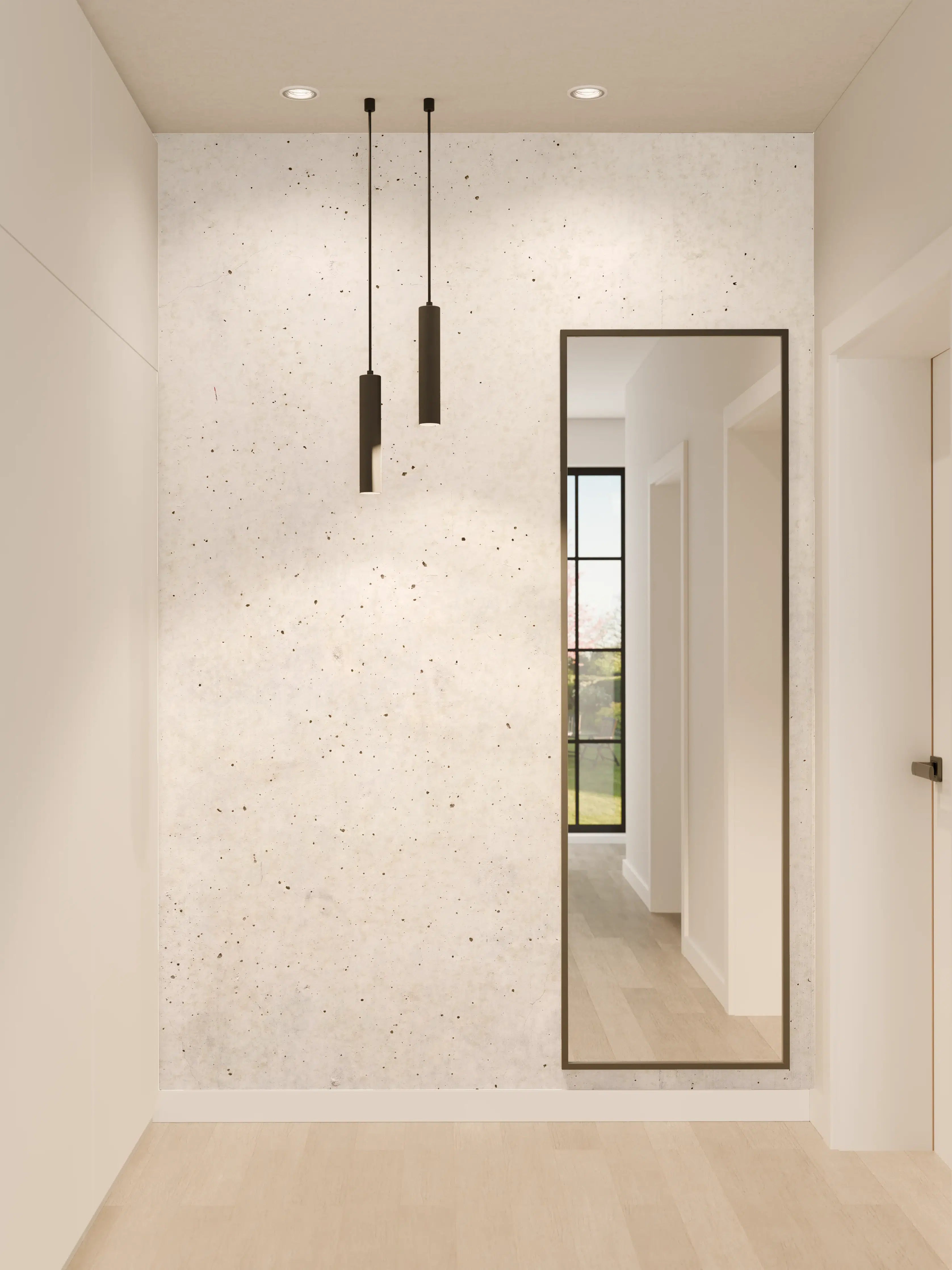 Wandverkleidung Flur - Textur einer weißen Betonwand