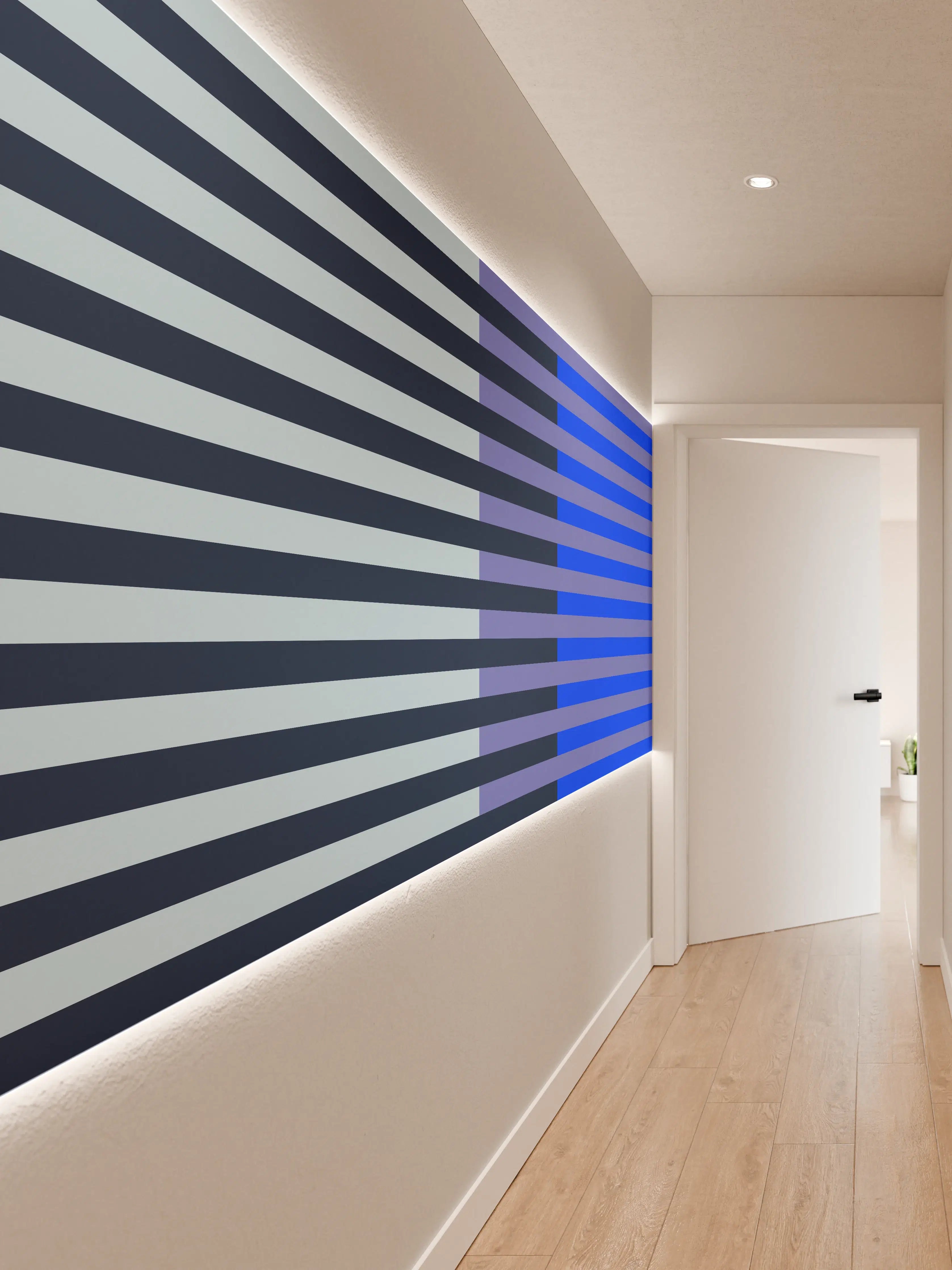 Wandverkleidung Flur - The Blues - Multy Stripes - Blueberry