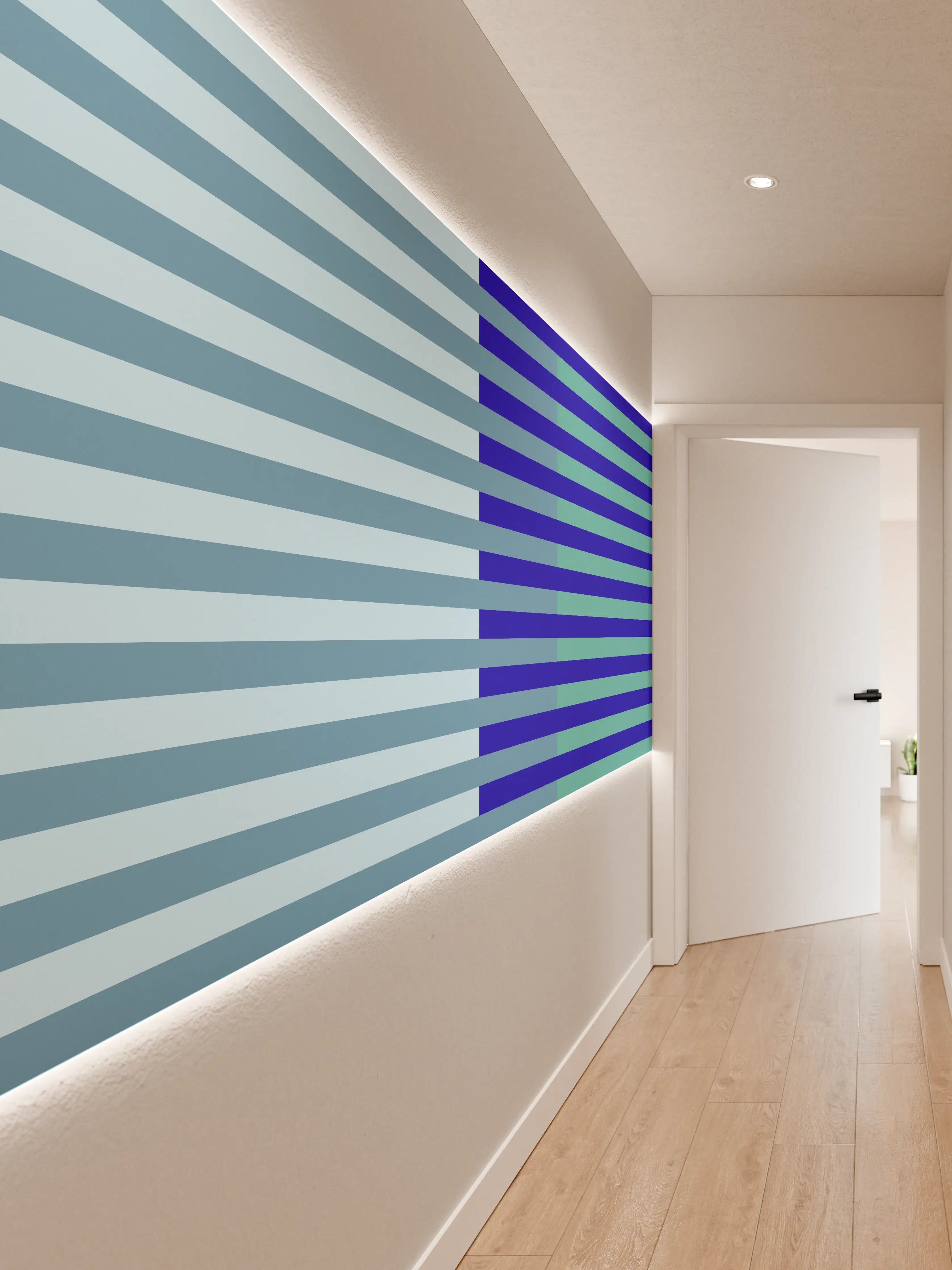 Wandverkleidung Flur - The Blues - Multy Stripes - Ocean