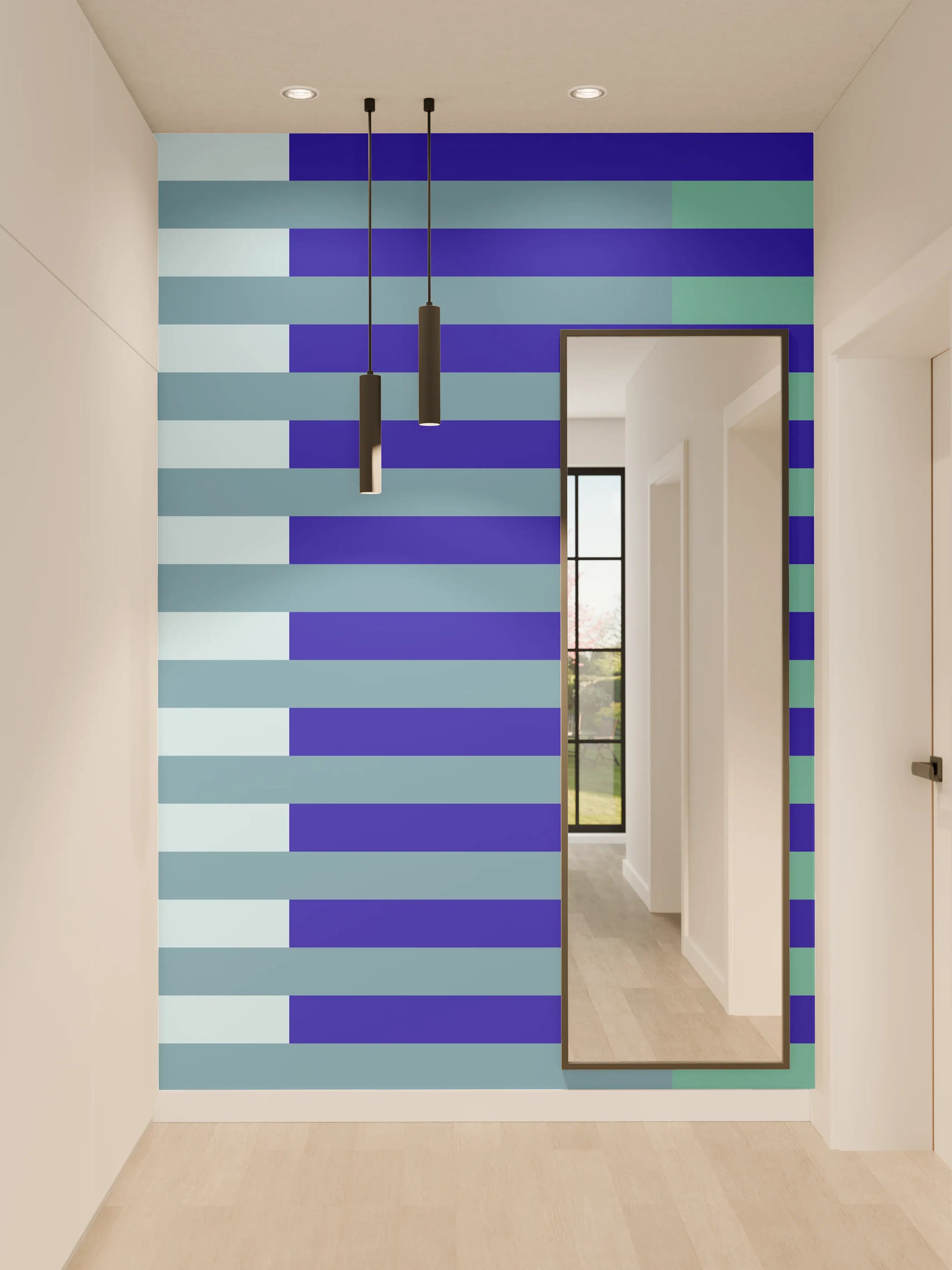 Wandverkleidung Flur - The Blues - Multy Stripes - Ocean