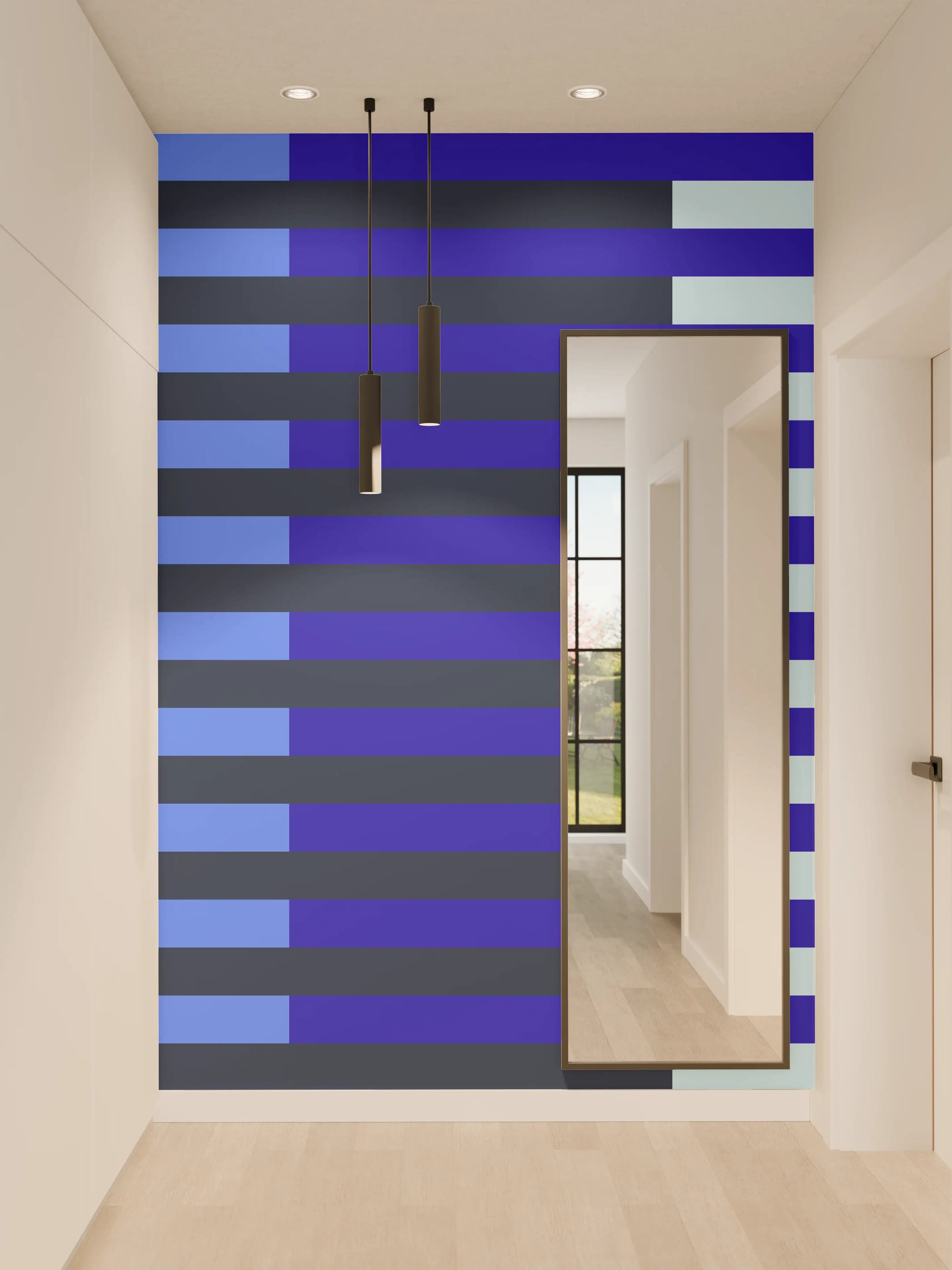 Wandverkleidung Flur - The Blues - Multy Stripes - Waterfall