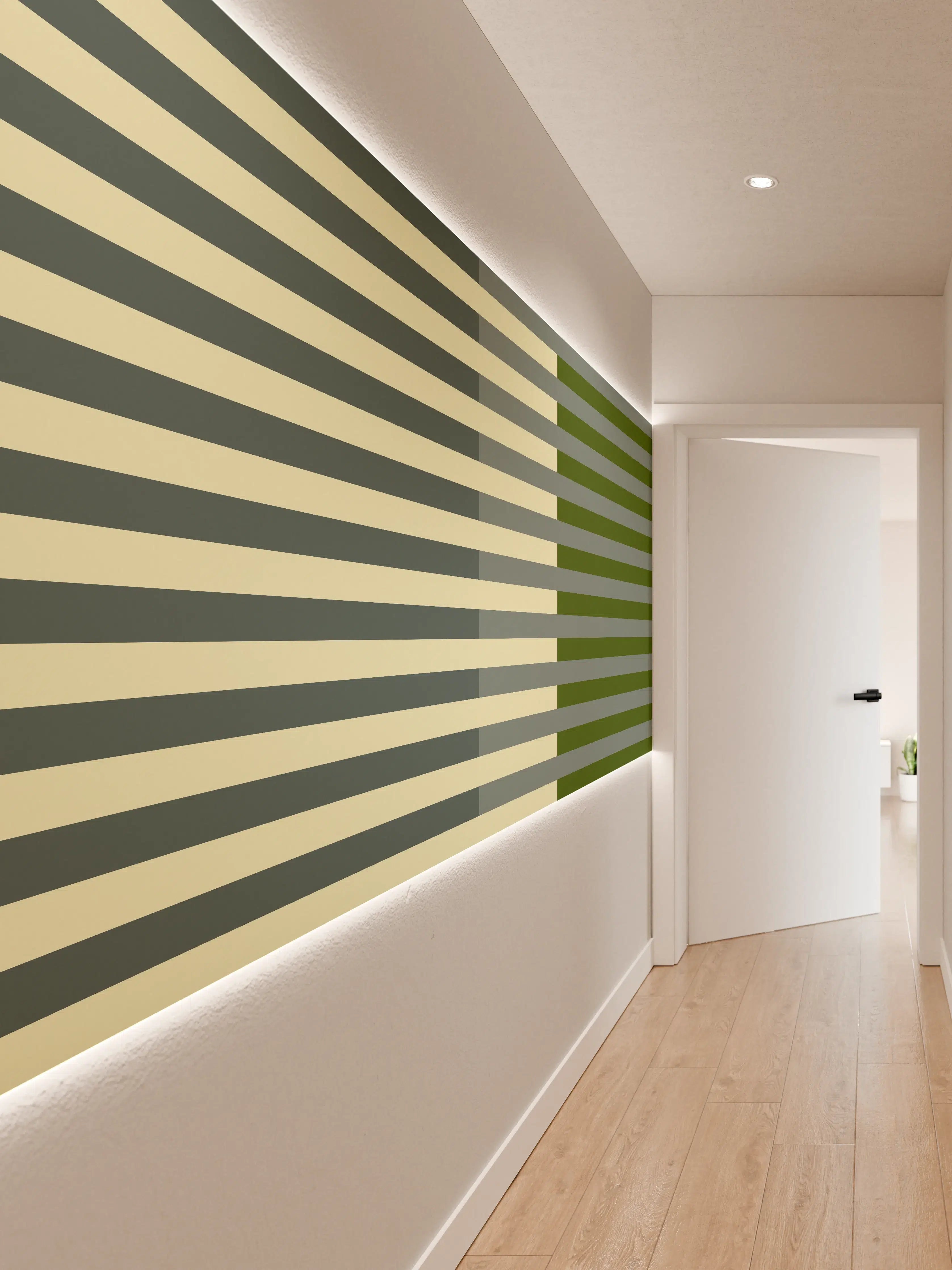 Wandverkleidung Flur - The Greens - Multy Stripes - Avocado