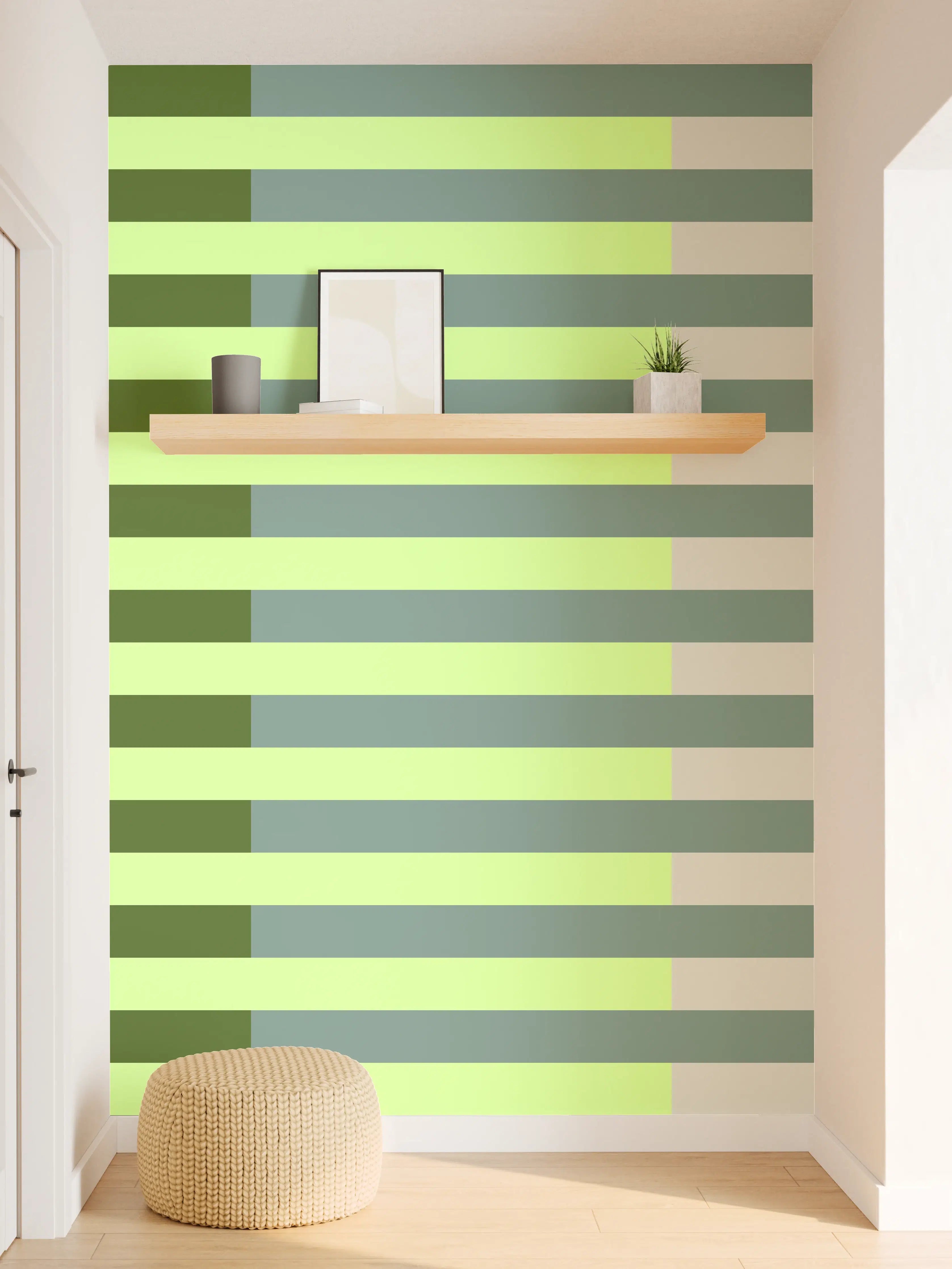 Wandverkleidung Flur - The Greens - Multy Stripes - Granny Smith