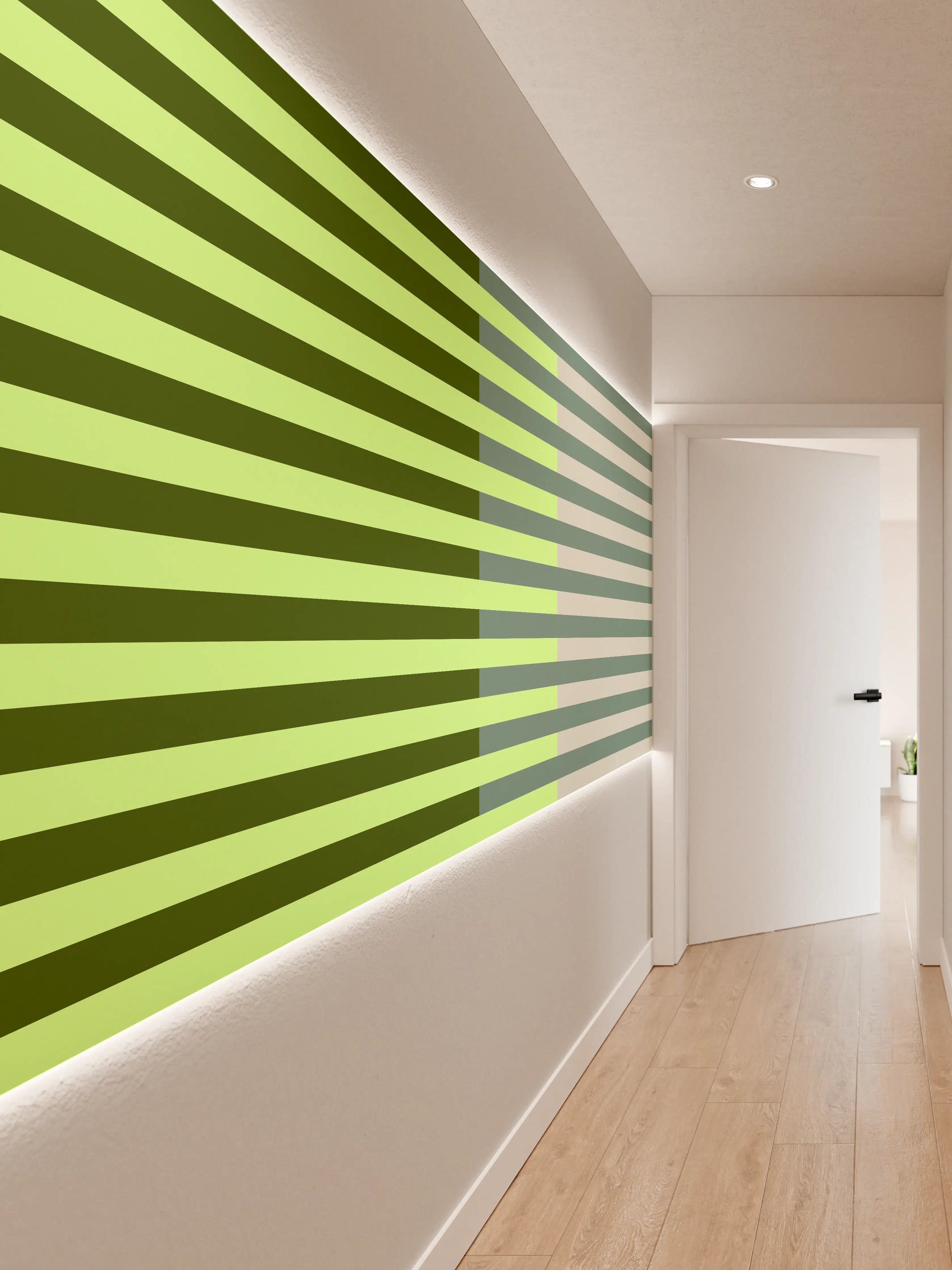 Wandverkleidung Flur - The Greens - Multy Stripes - Granny Smith