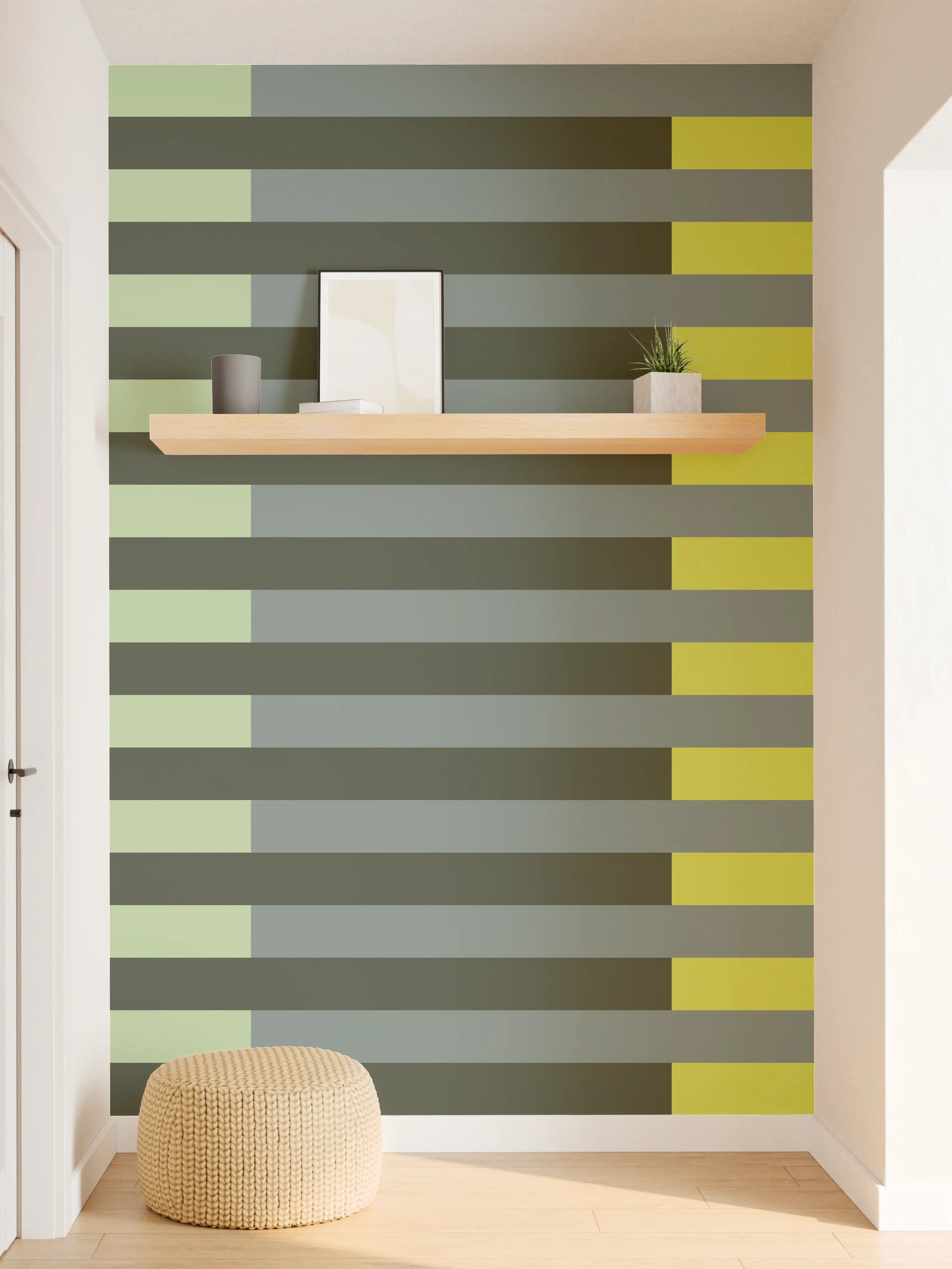 Wandverkleidung Flur - The Greens - Multy Stripes - Matcha