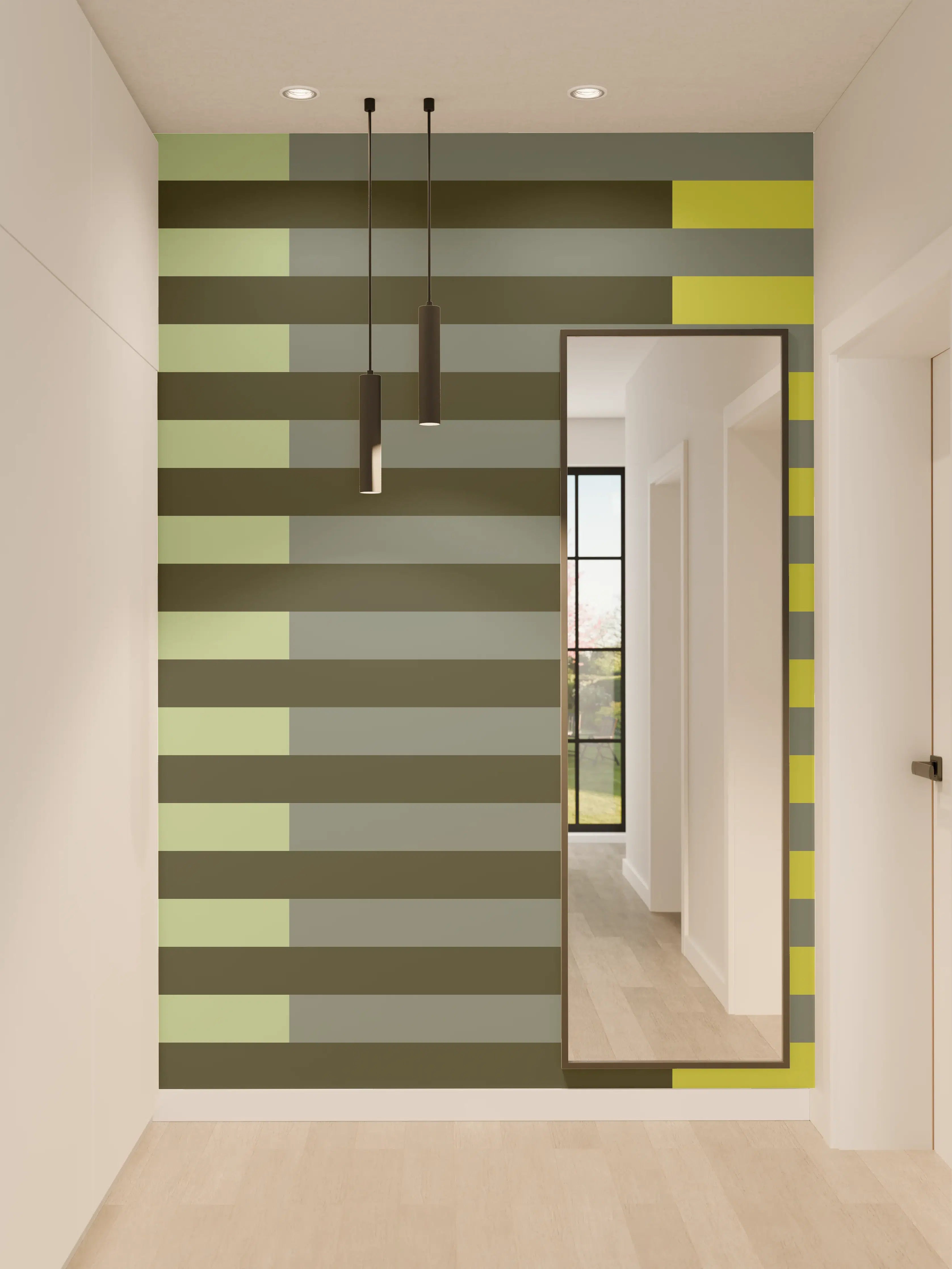 Wandverkleidung Flur - The Greens - Multy Stripes - Matcha