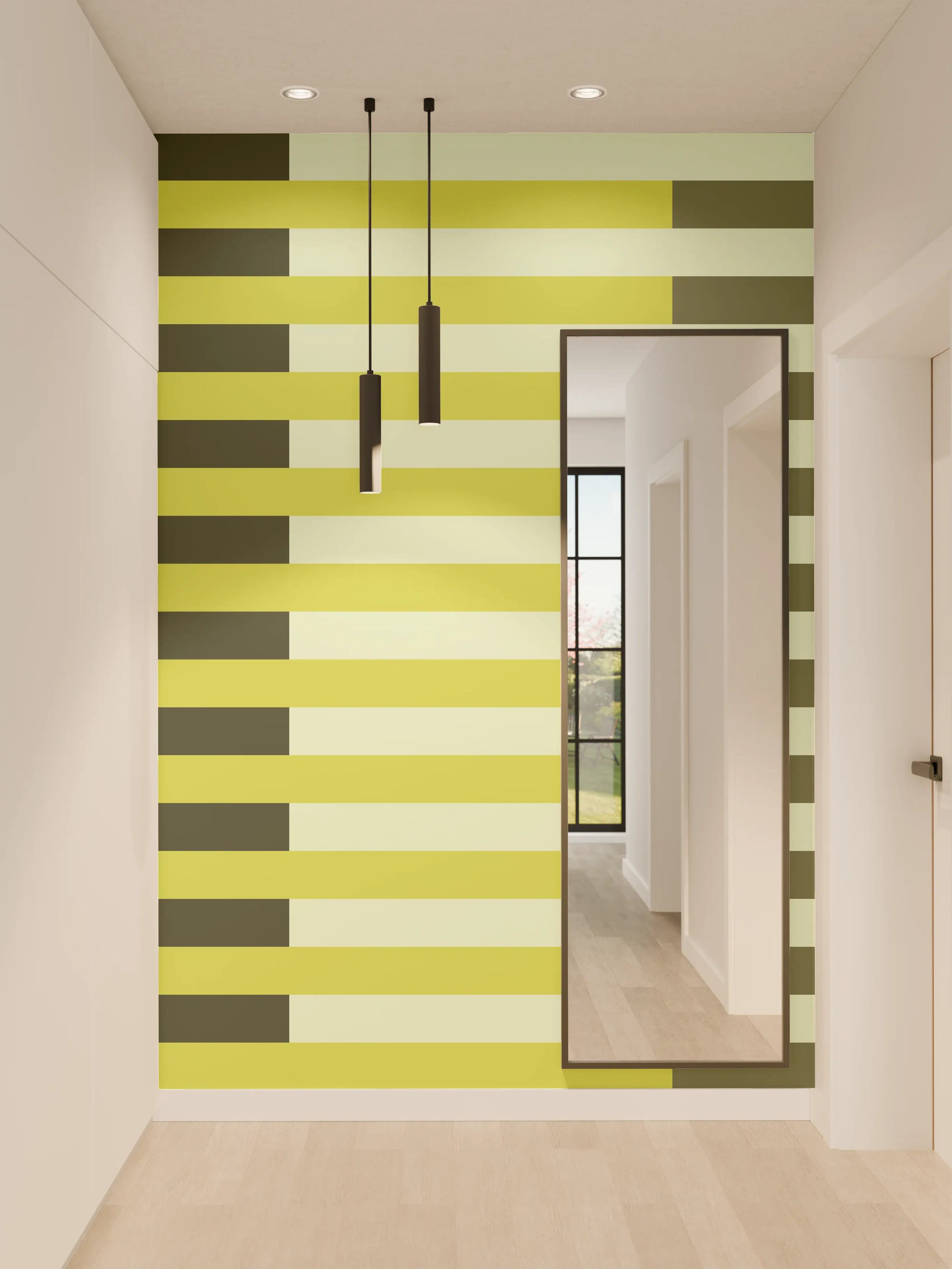 Wandverkleidung Flur - The Greens - Multy Stripes - Olive