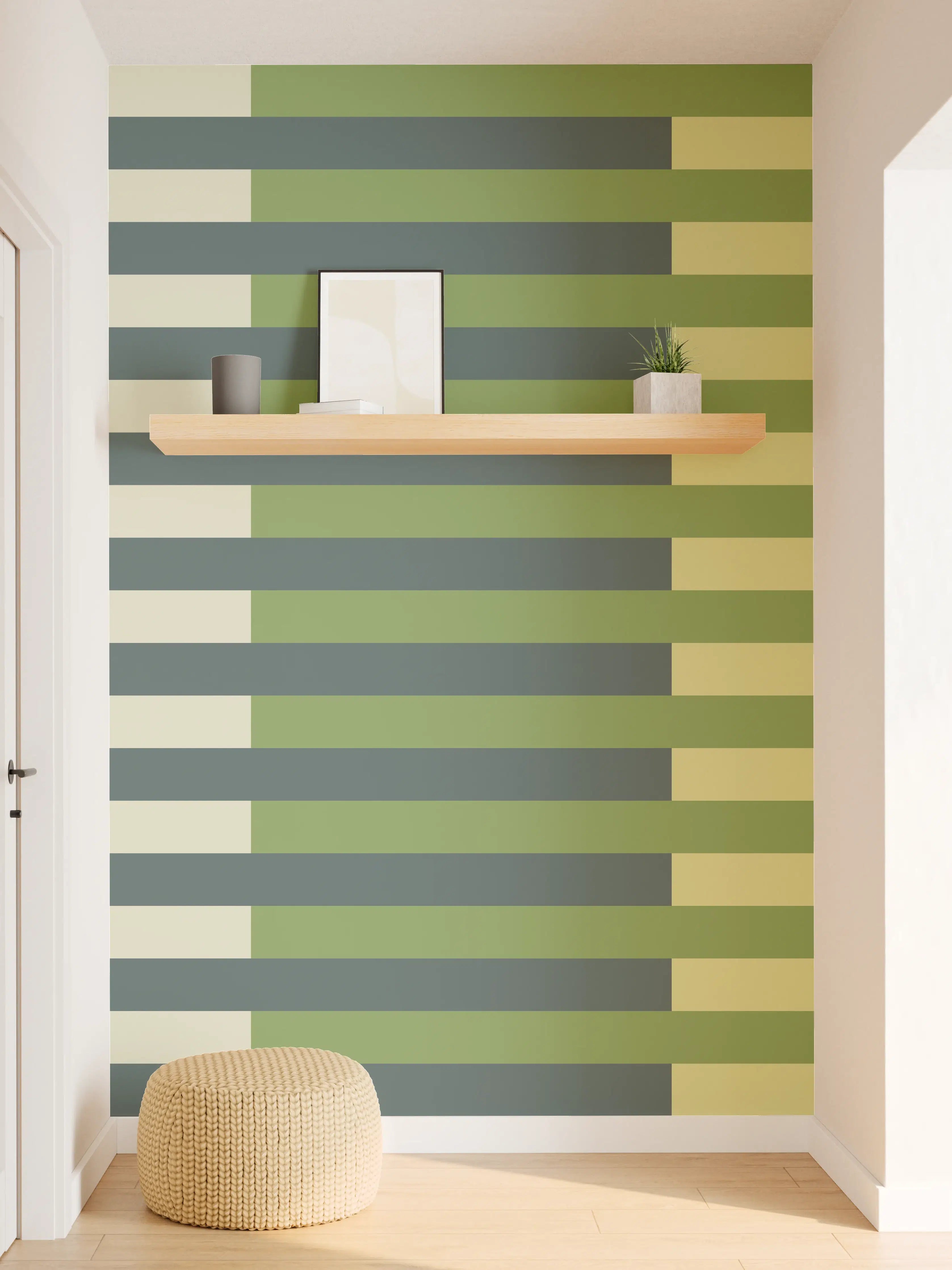 Wandverkleidung Flur - The Greens - Multy Stripes - Pistachio