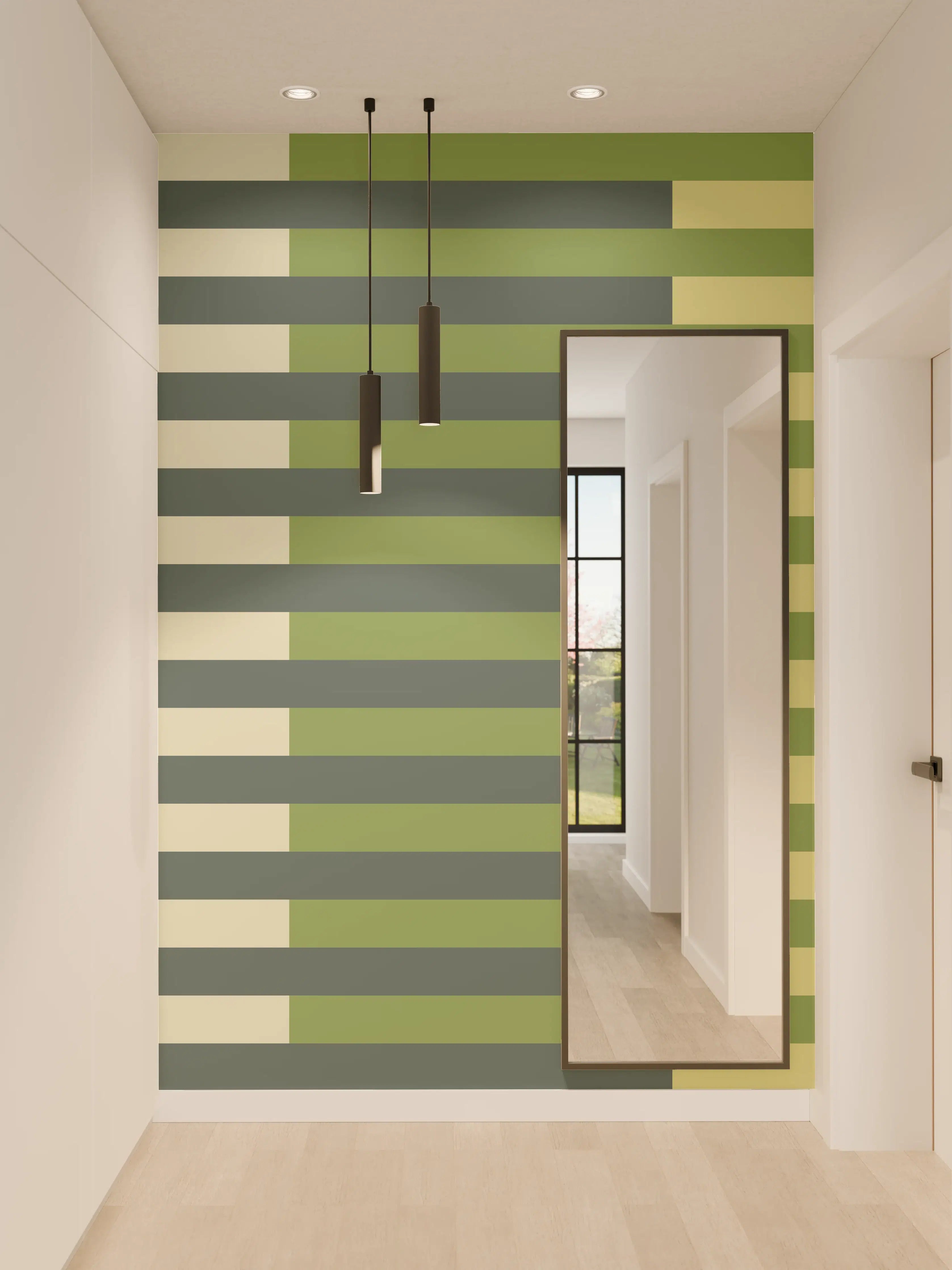 Wandverkleidung Flur - The Greens - Multy Stripes - Pistachio
