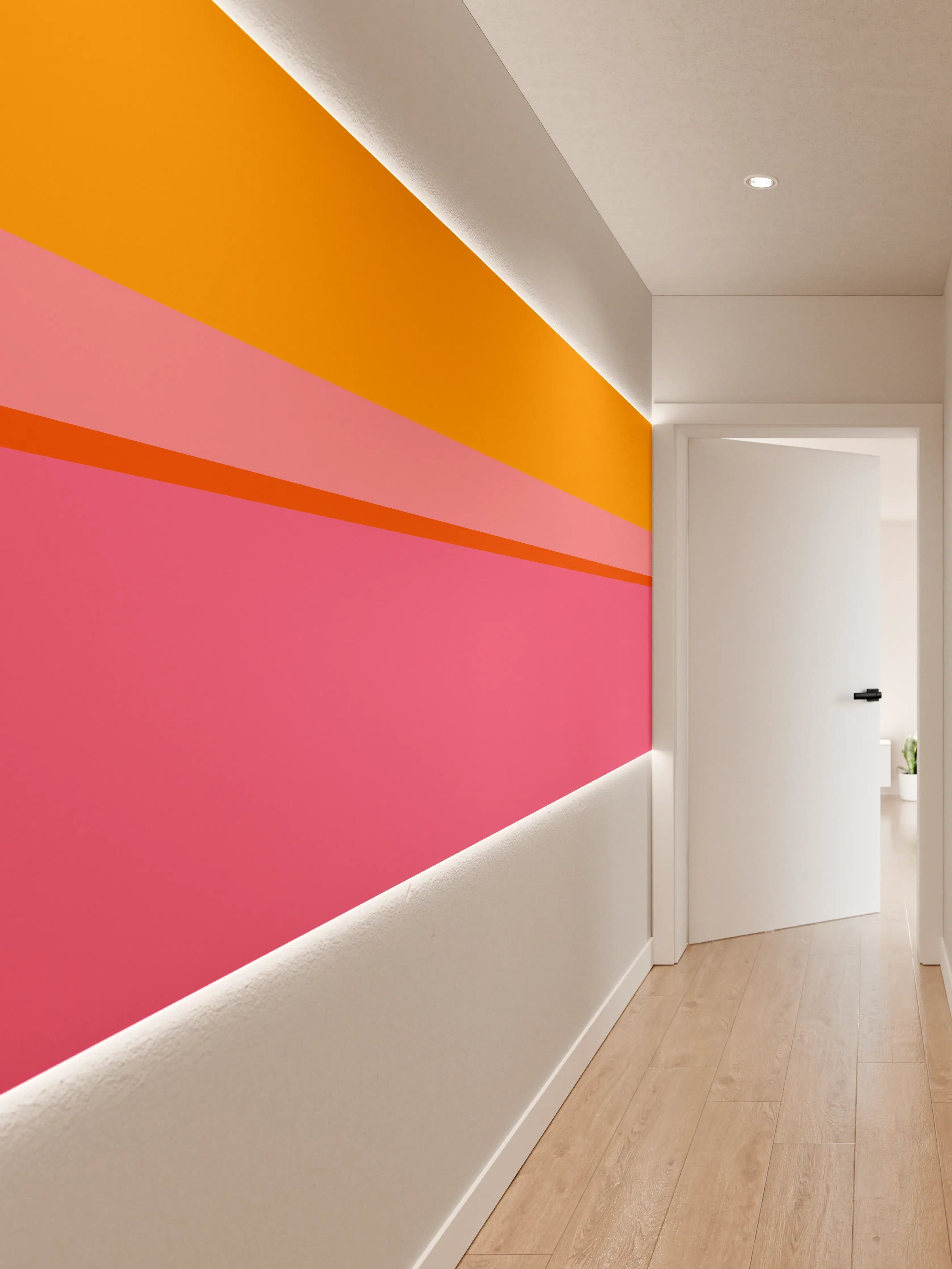 Wandverkleidung Flur - The Oranges - Horizontal - Raspberry