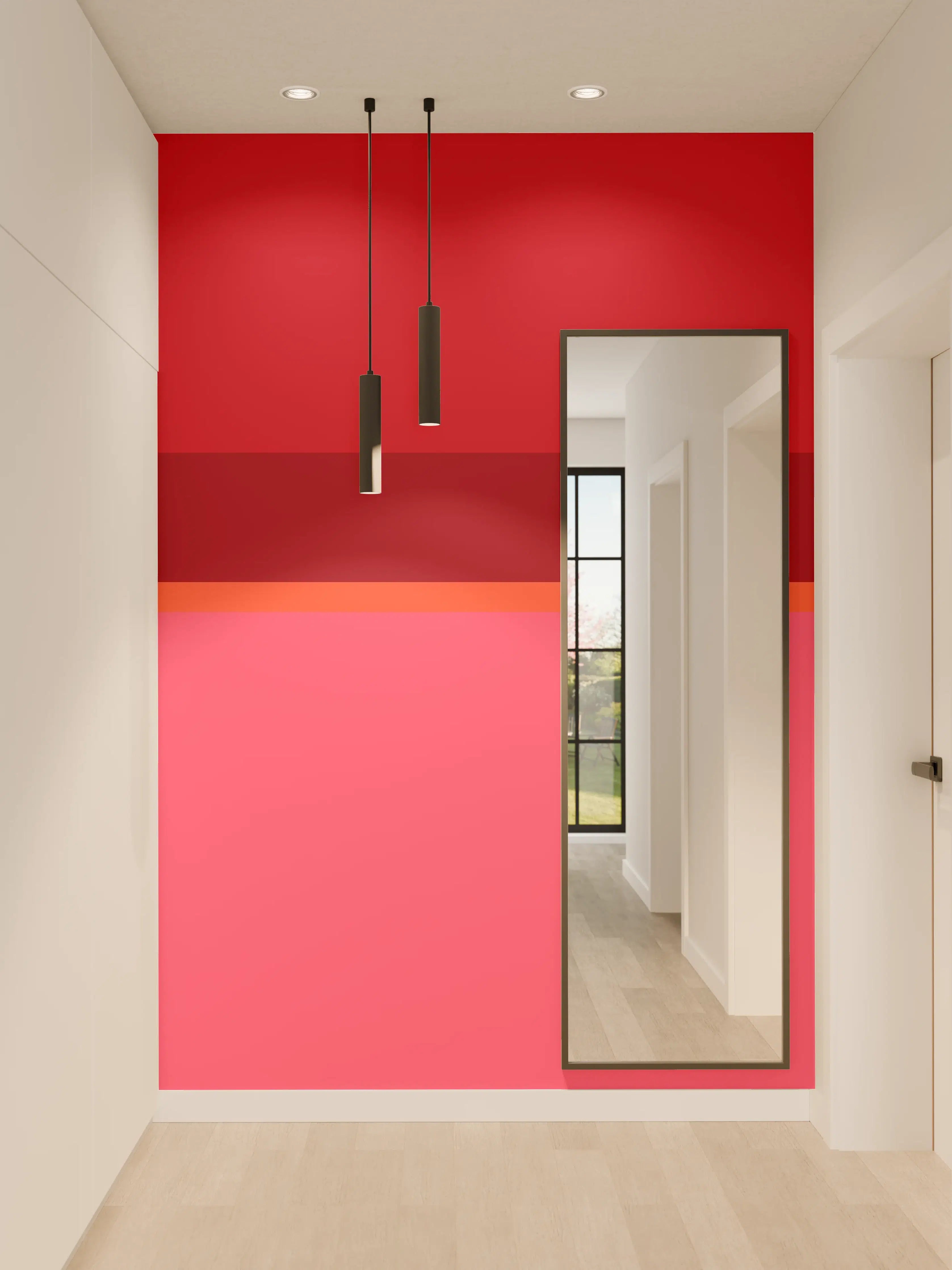 Wandverkleidung Flur - The Reds - Horizontal - Pommagranate