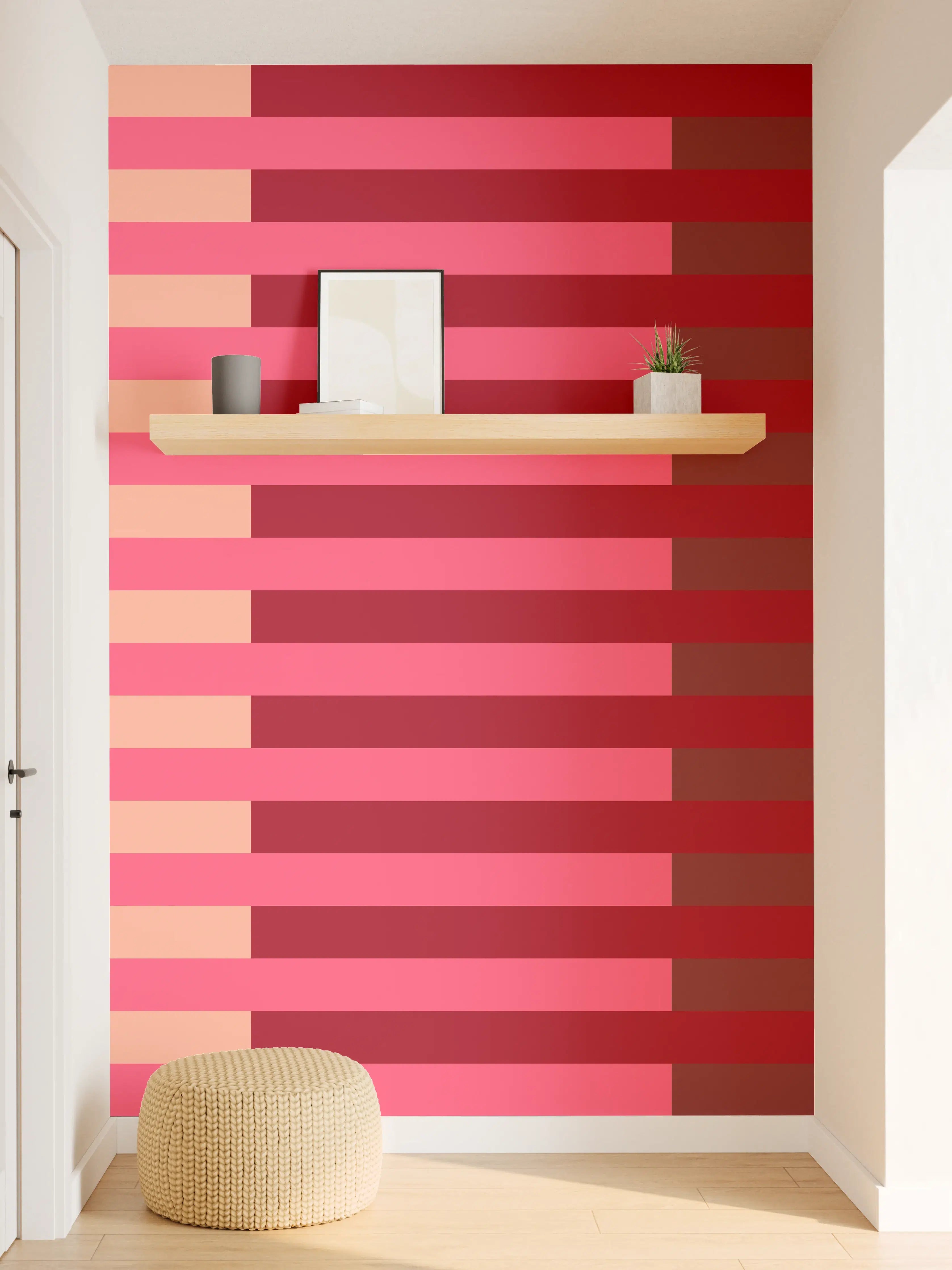 Wandverkleidung Flur - The Reds - Multy Stripes - Cherry