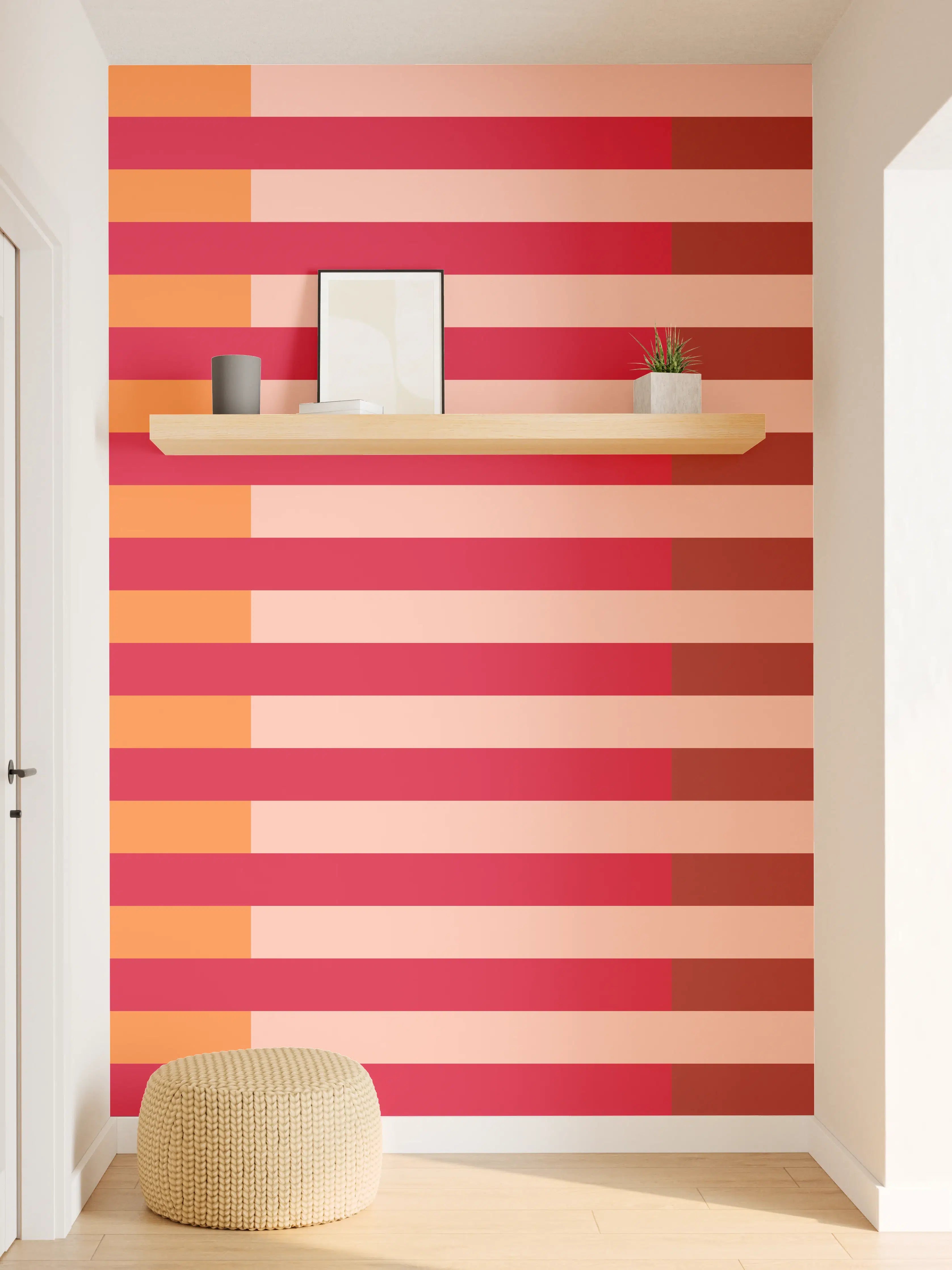 Wandverkleidung Flur - The Reds - Multy Stripes - Sangria