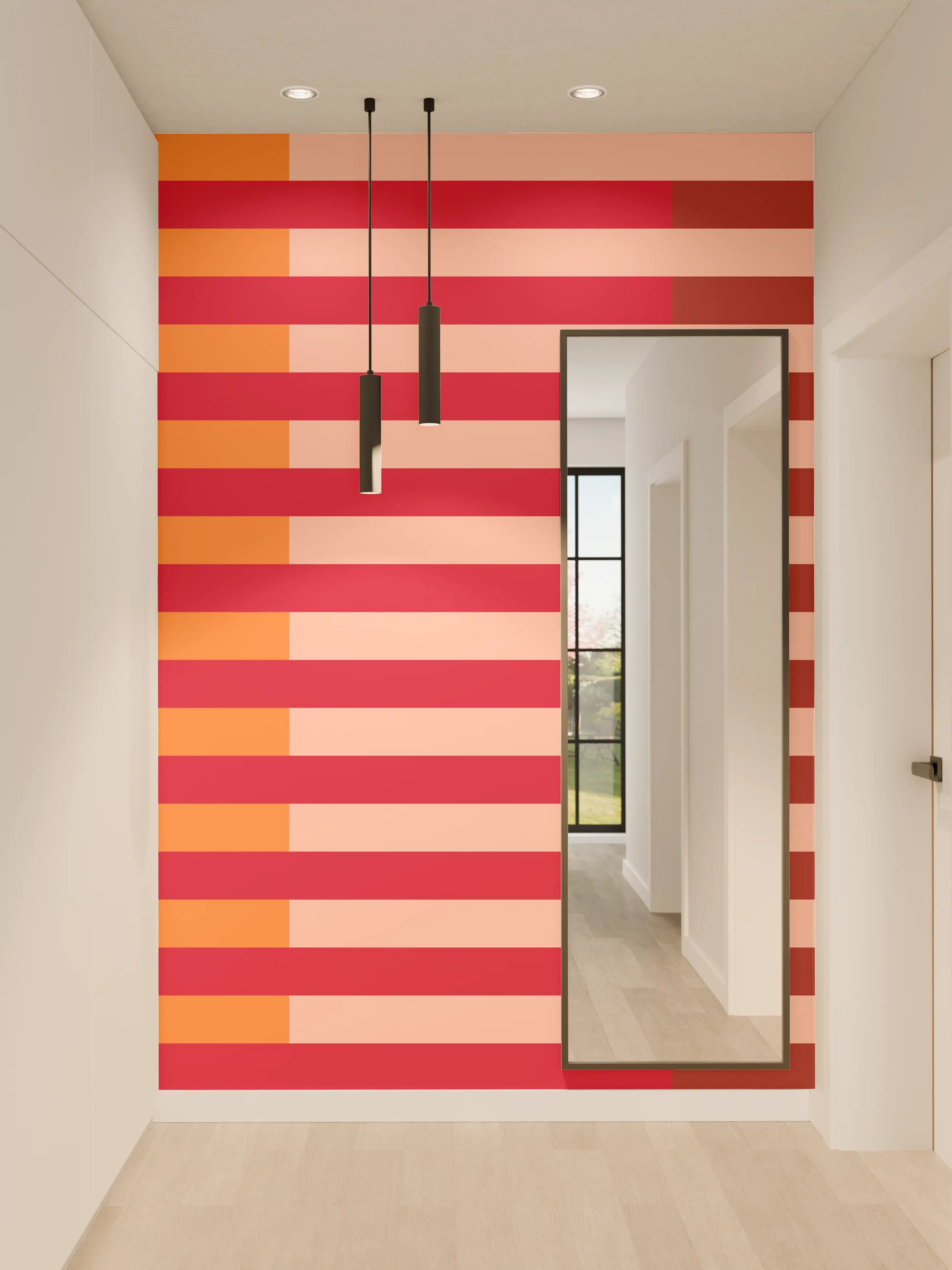 Wandverkleidung Flur - The Reds - Multy Stripes - Sangria