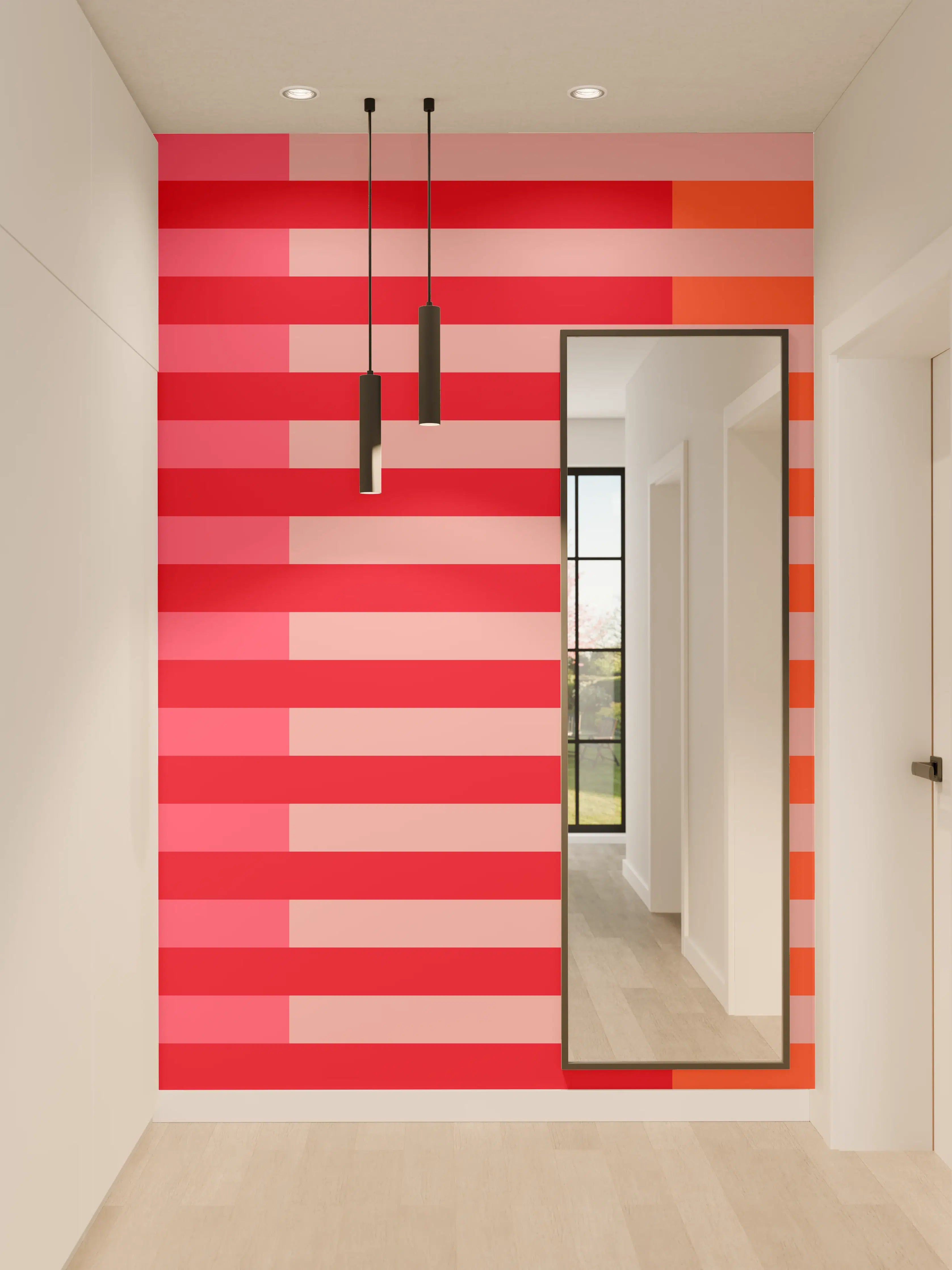 Wandverkleidung Flur - The Reds - Multy Stripes - Strawberry