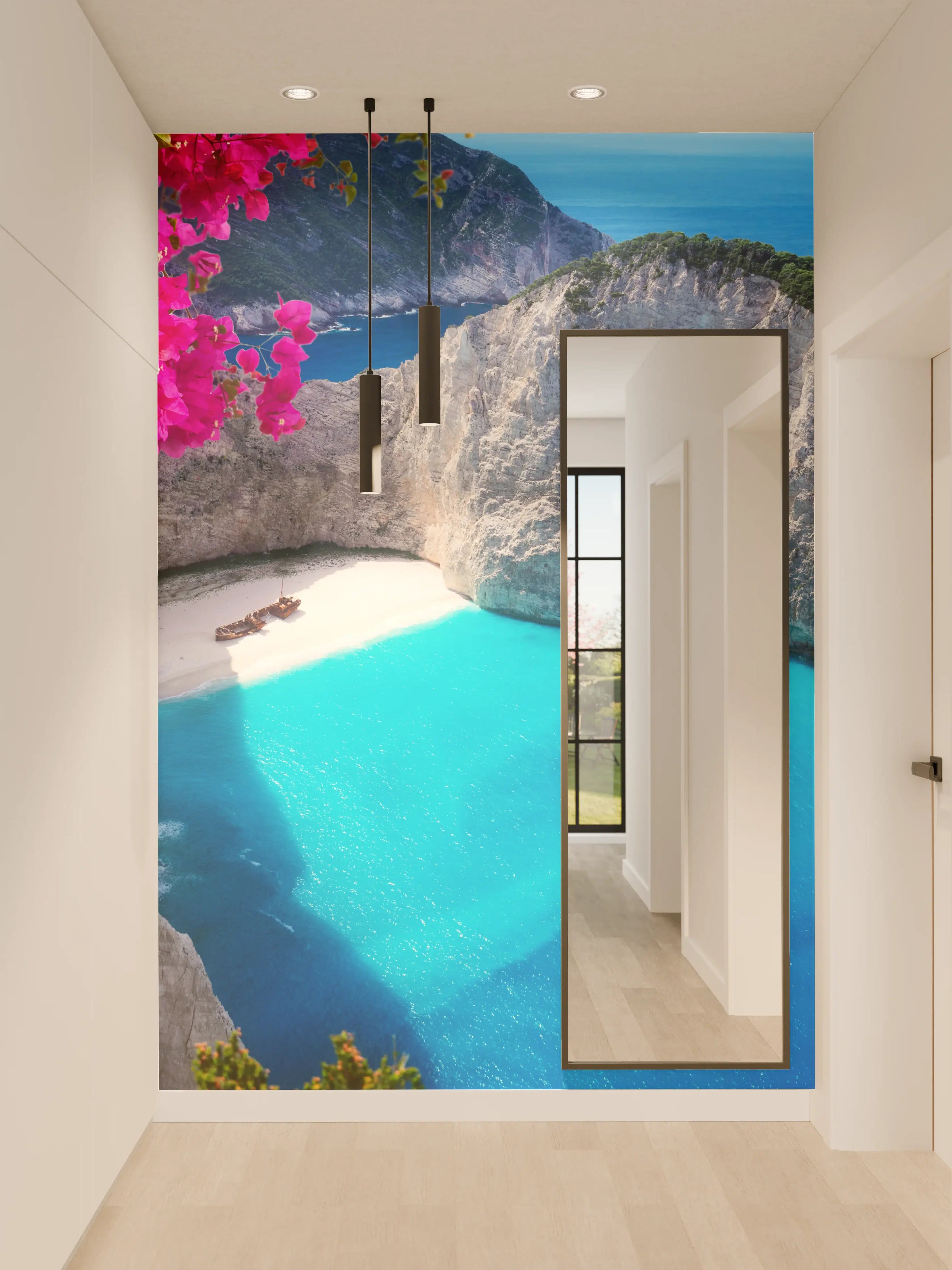 Wandverkleidung Flur - Traumhafte Bucht auf Korfu