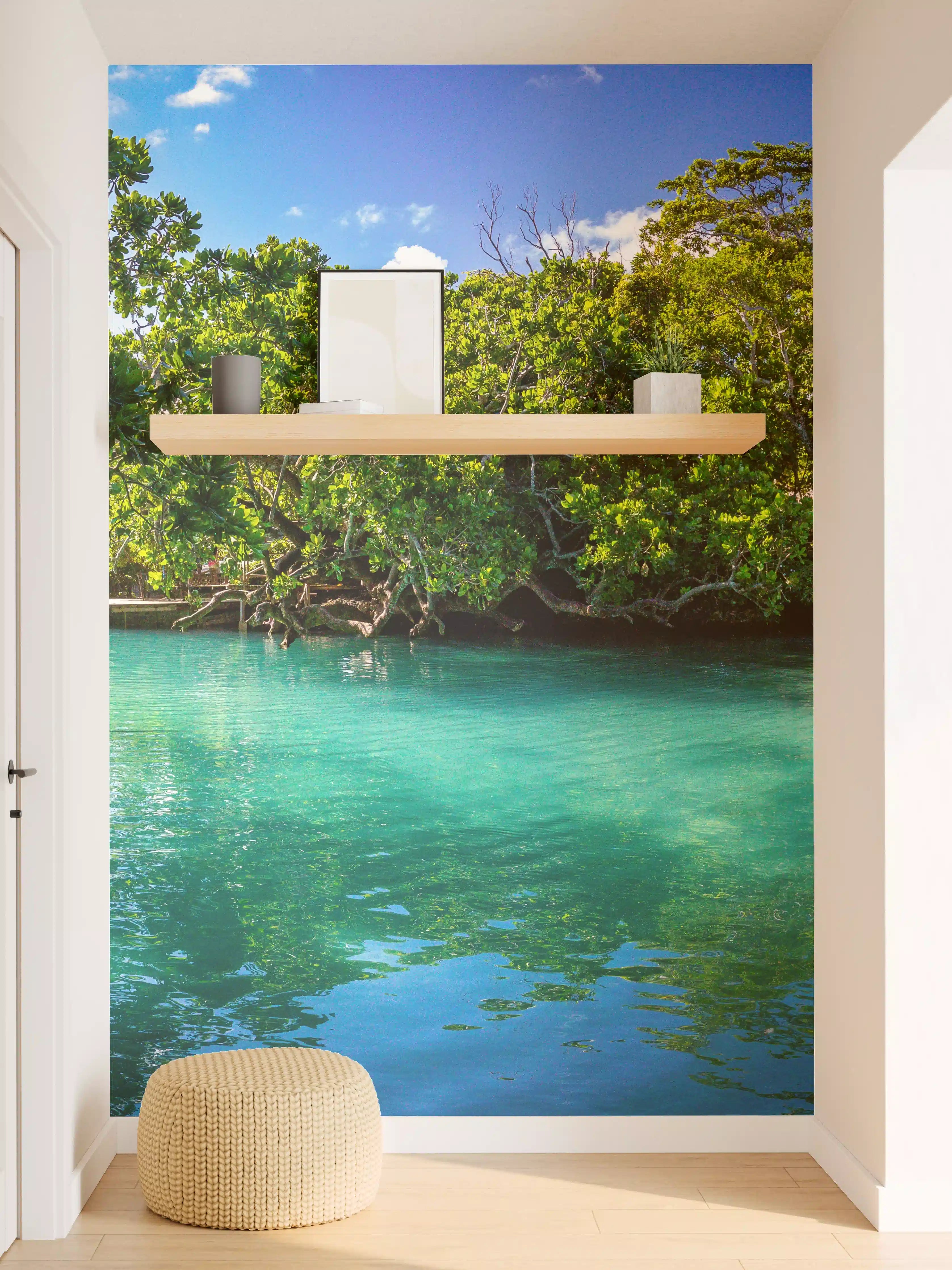 Wandverkleidung Flur - Traumhafte Flusslandschaft im Grünen