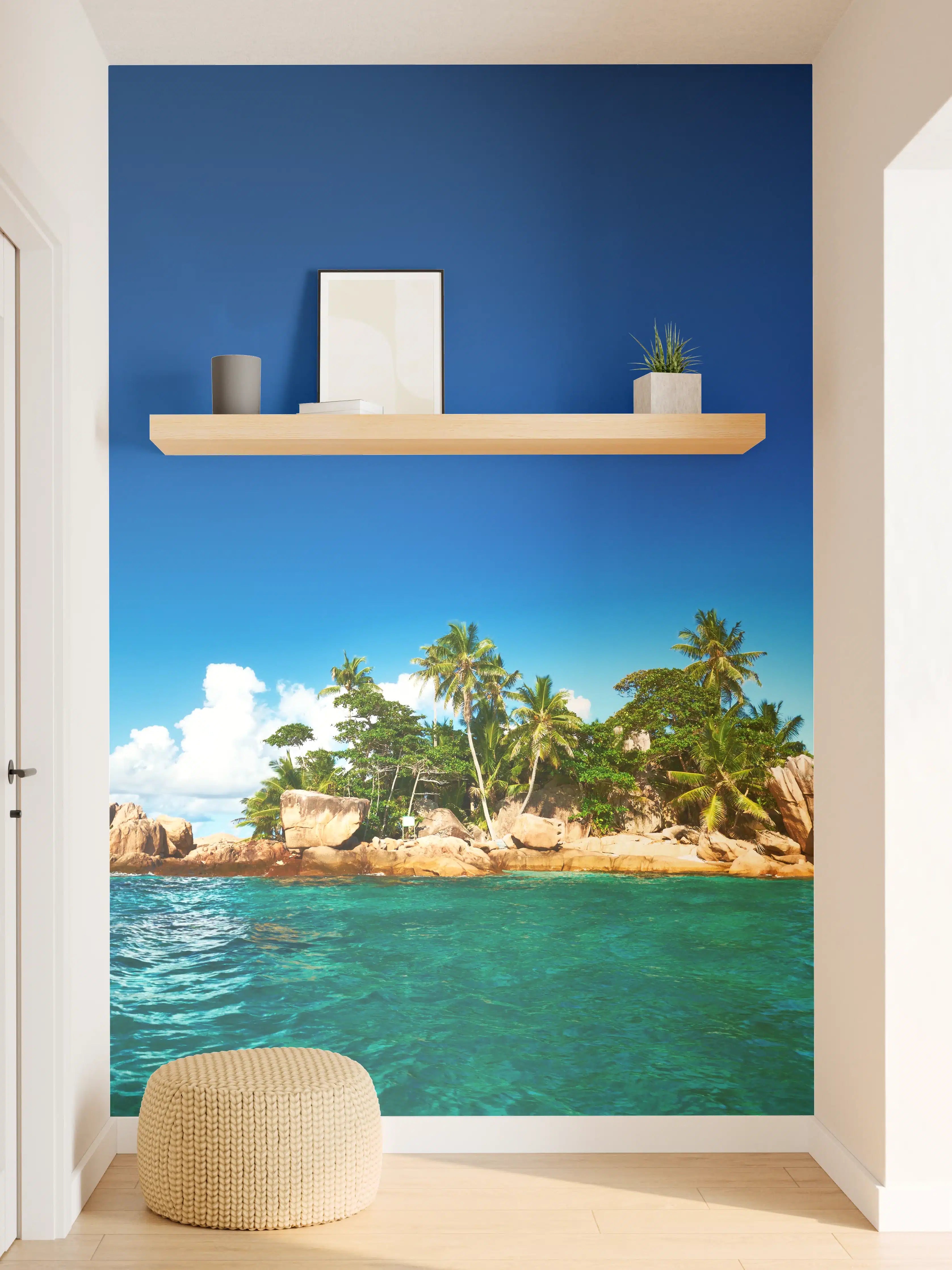Wandverkleidung Flur - Trauminsel im blauen Meer