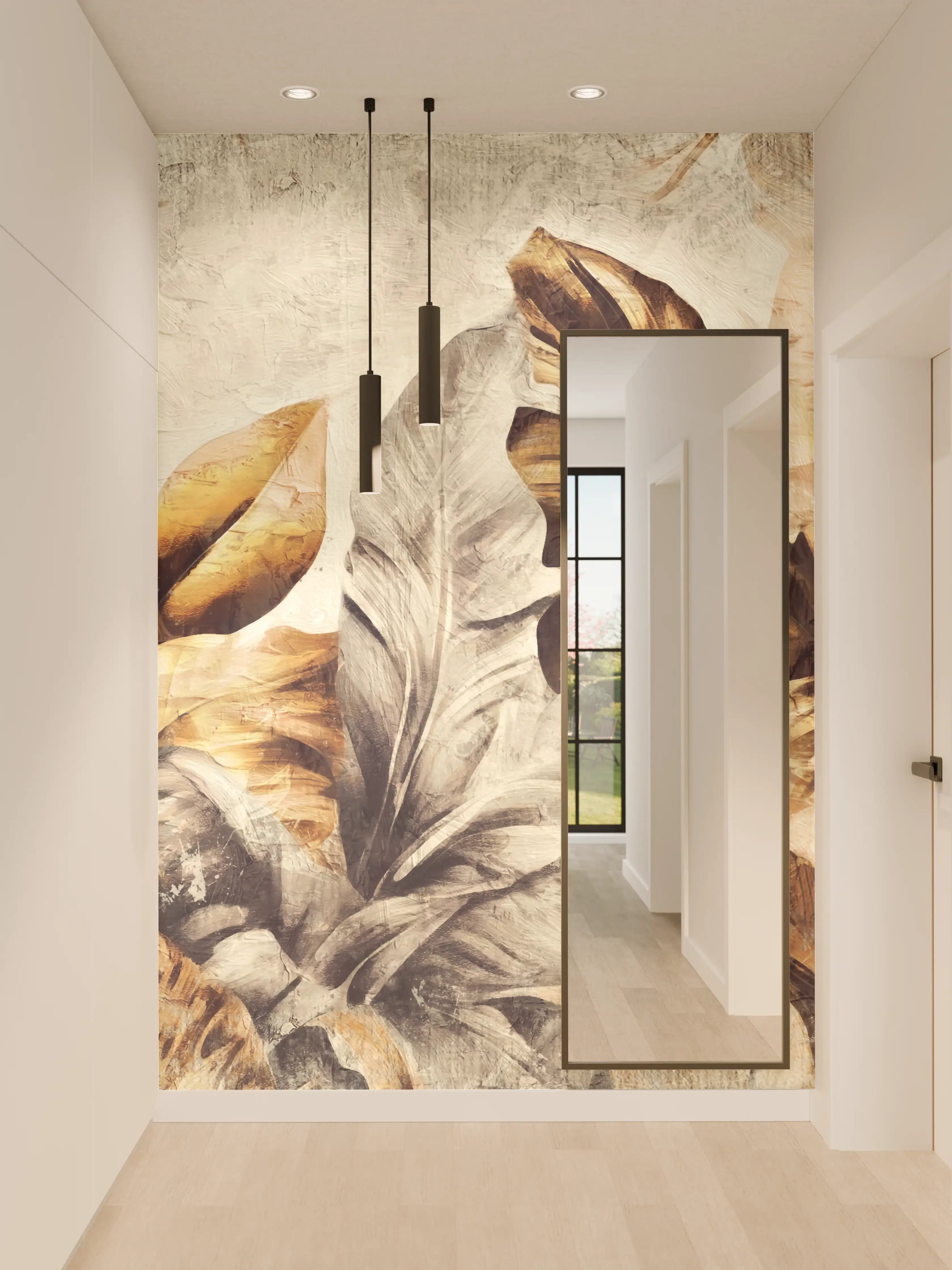 Wandverkleidung Flur - Tropische Dschungelpanorama-Kunst