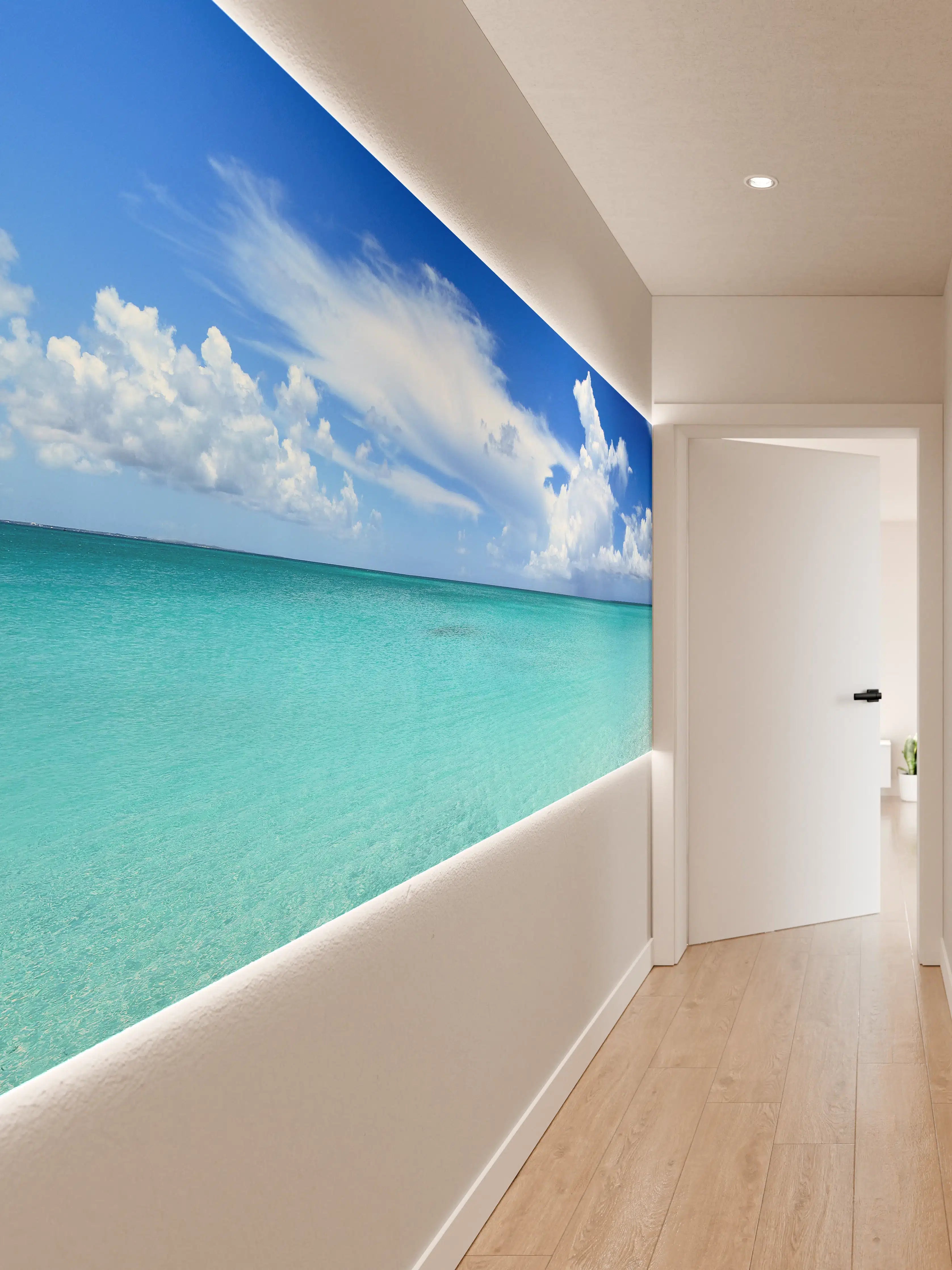 Wandverkleidung Flur - Tropischer Strand mit klarem Wasser