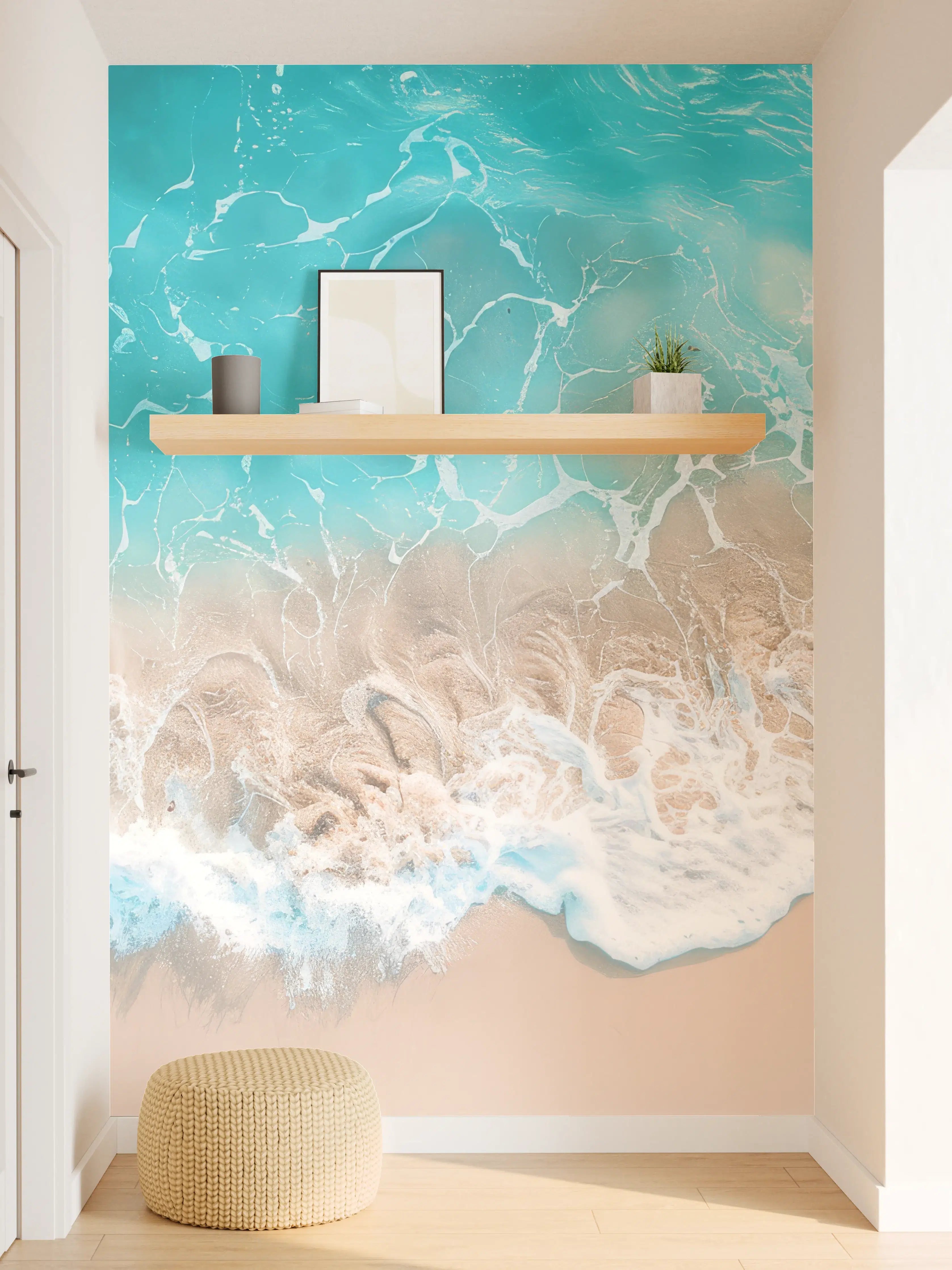 Wandverkleidung Flur - Tropischer Strand mit türkisfarbenem Wasser