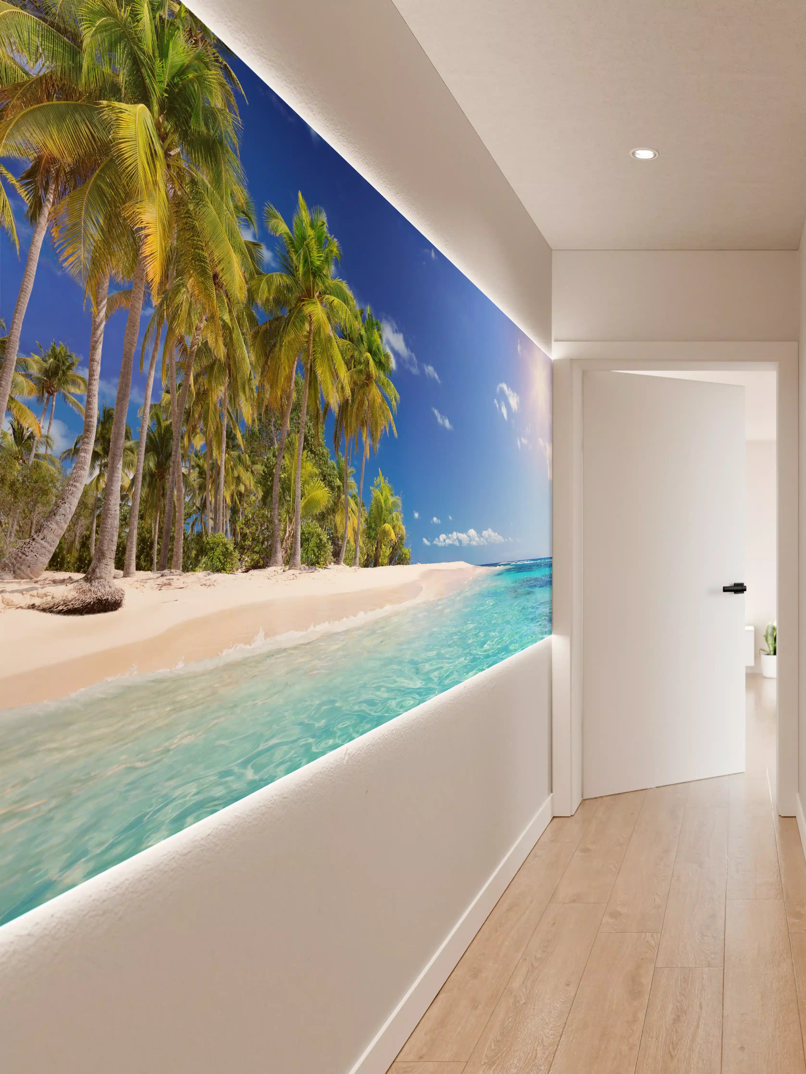Wandverkleidung Flur - Tropisches Paradies: Strahlend blauer Himmel