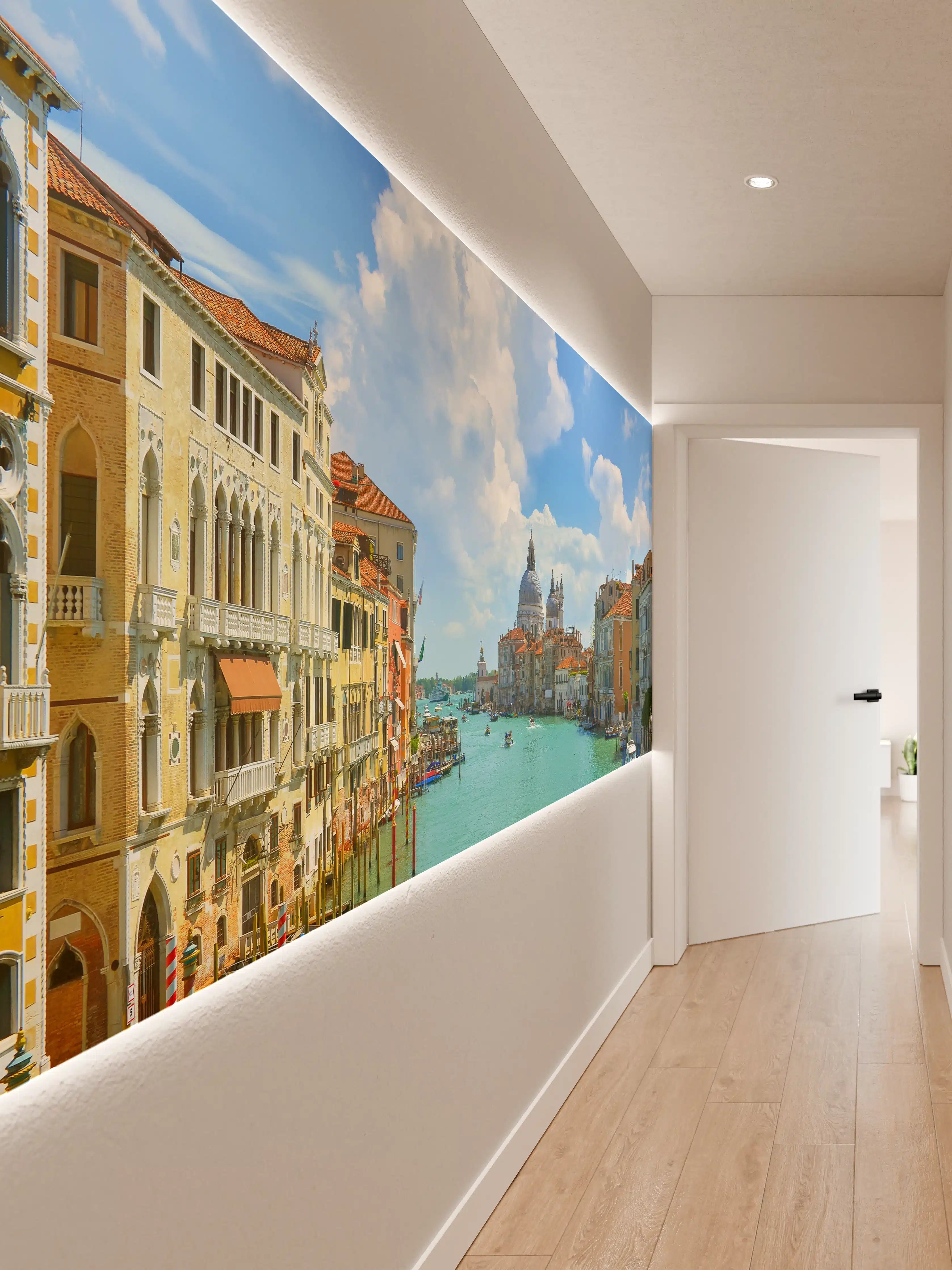 Wandverkleidung Flur - Venedig Kanäle mit Gondel und Dom