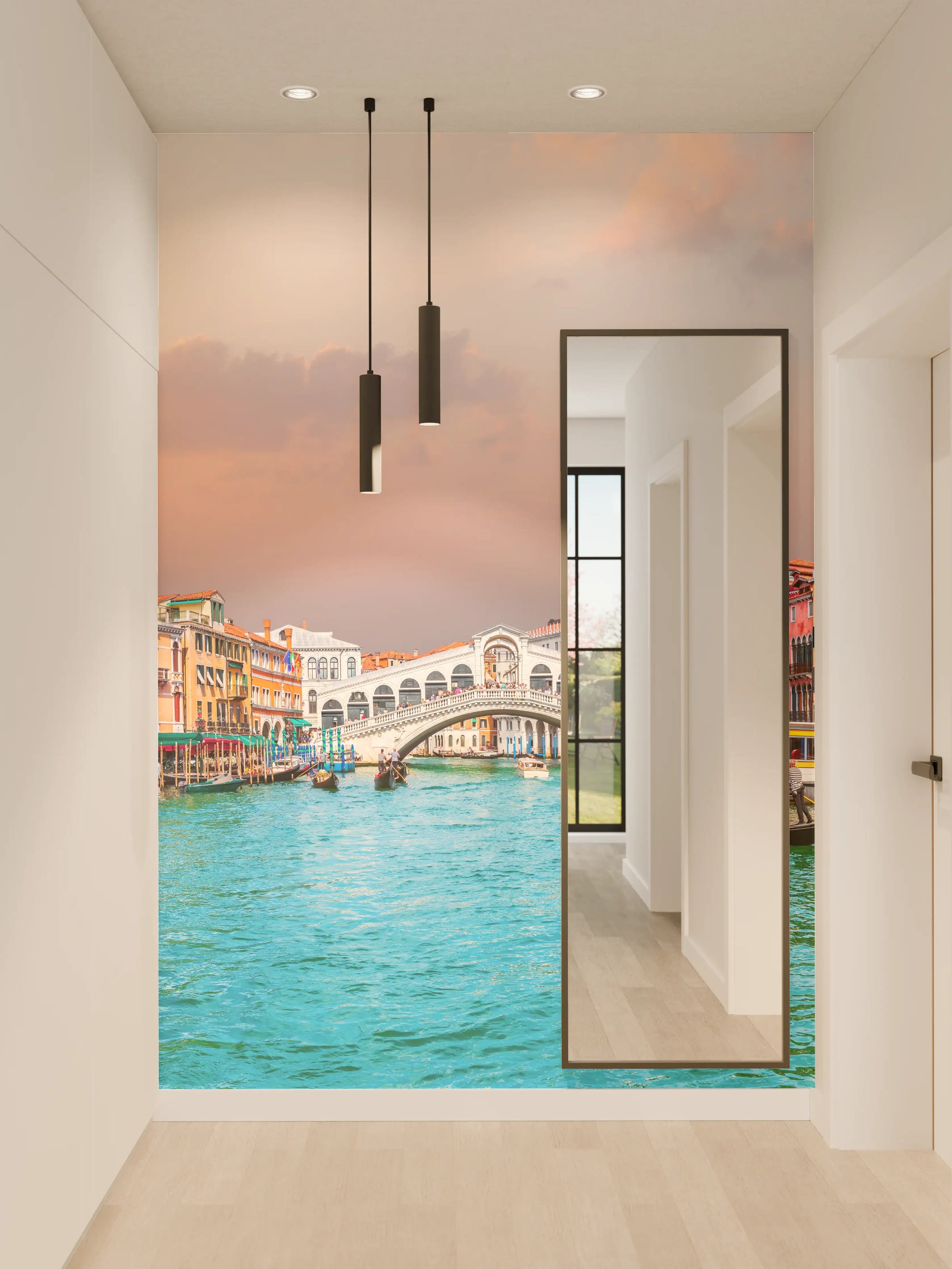 Wandverkleidung Flur - Venedig Kanal bei Sonnenuntergang