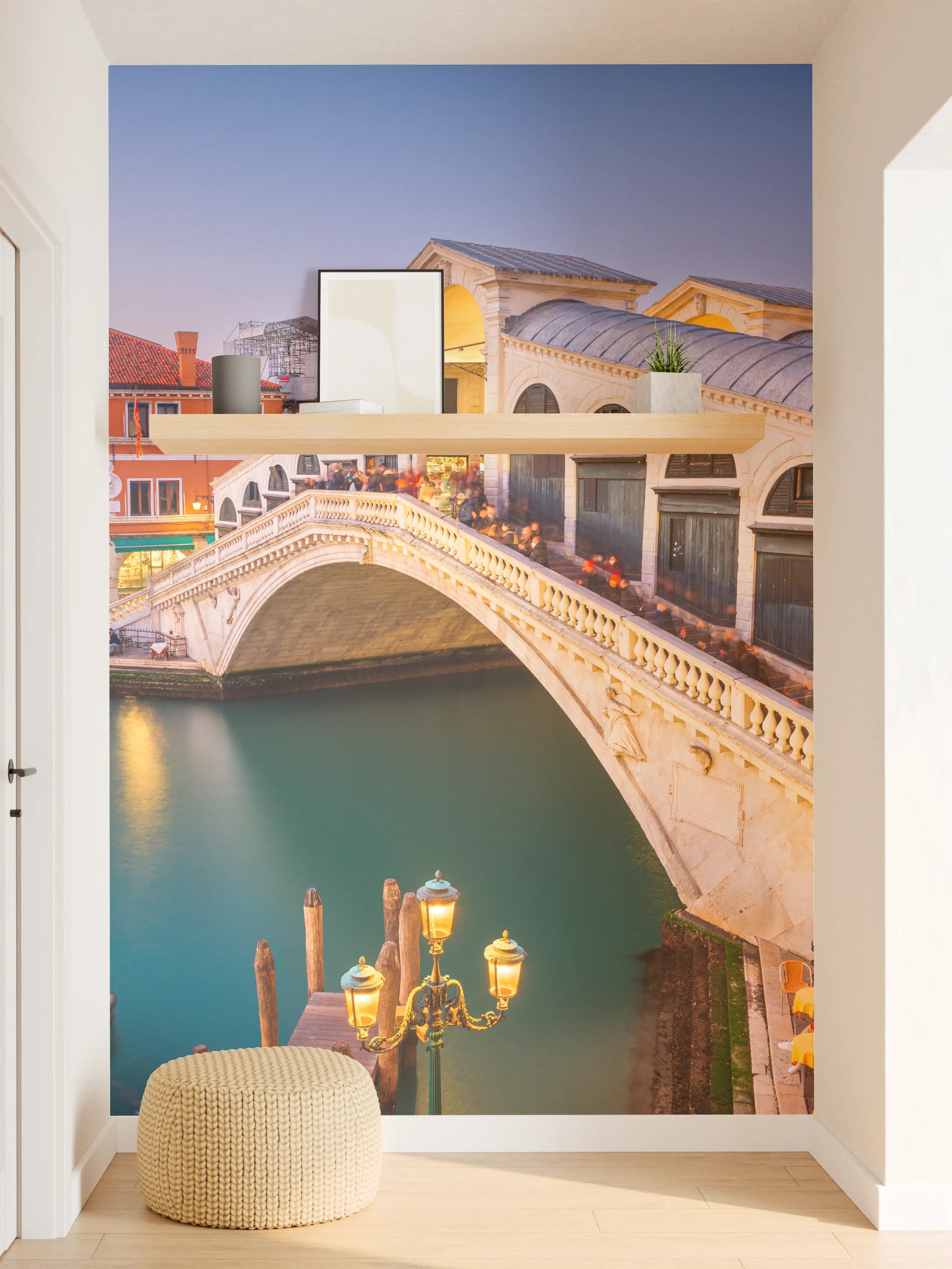 Wandverkleidung Flur - Venedig Rialto Bridge bei Sonnenuntergang