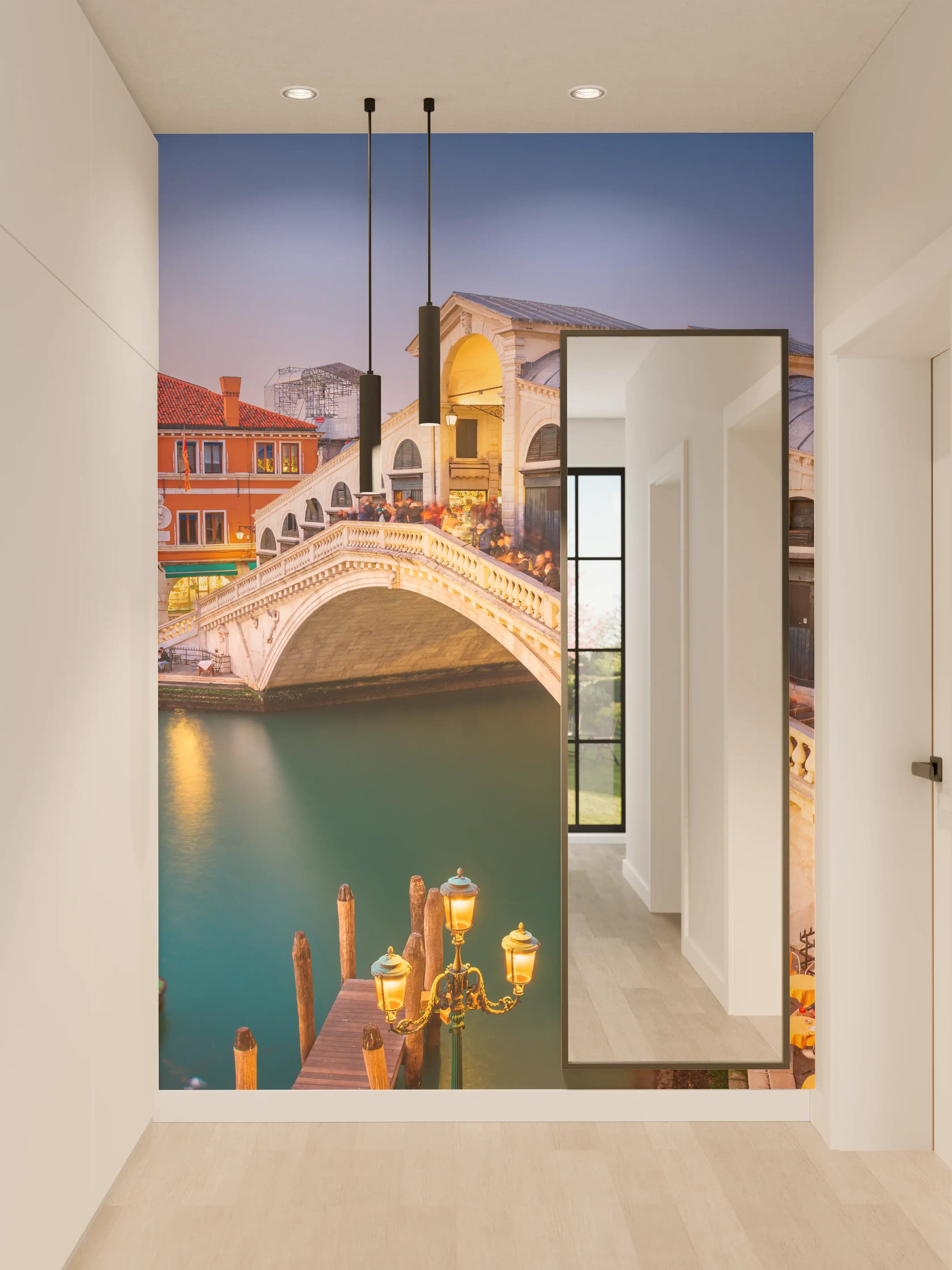 Wandverkleidung Flur - Venedig Rialto Bridge bei Sonnenuntergang