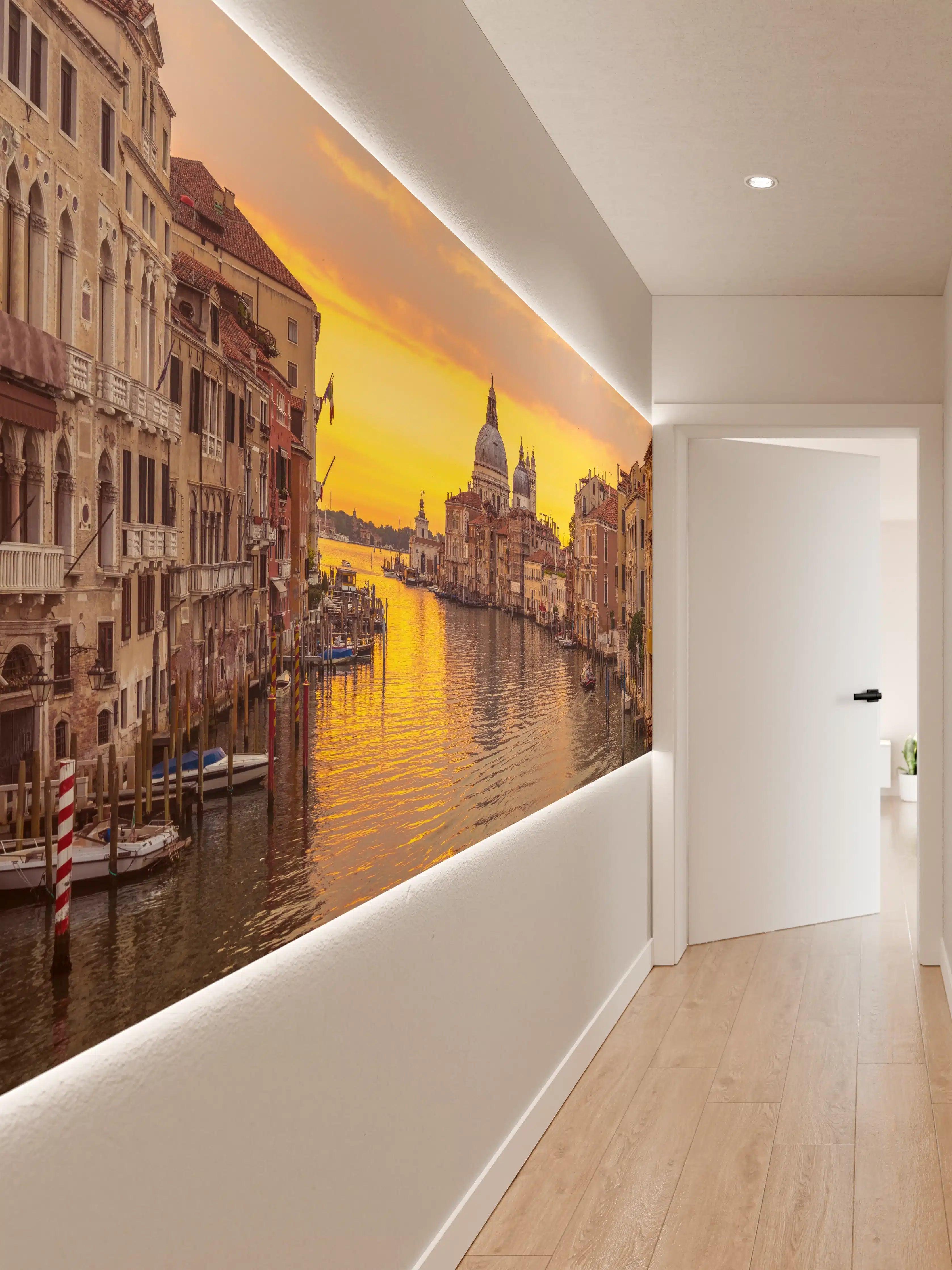 Wandverkleidung Flur - Venedig Skyline Sonnenuntergang