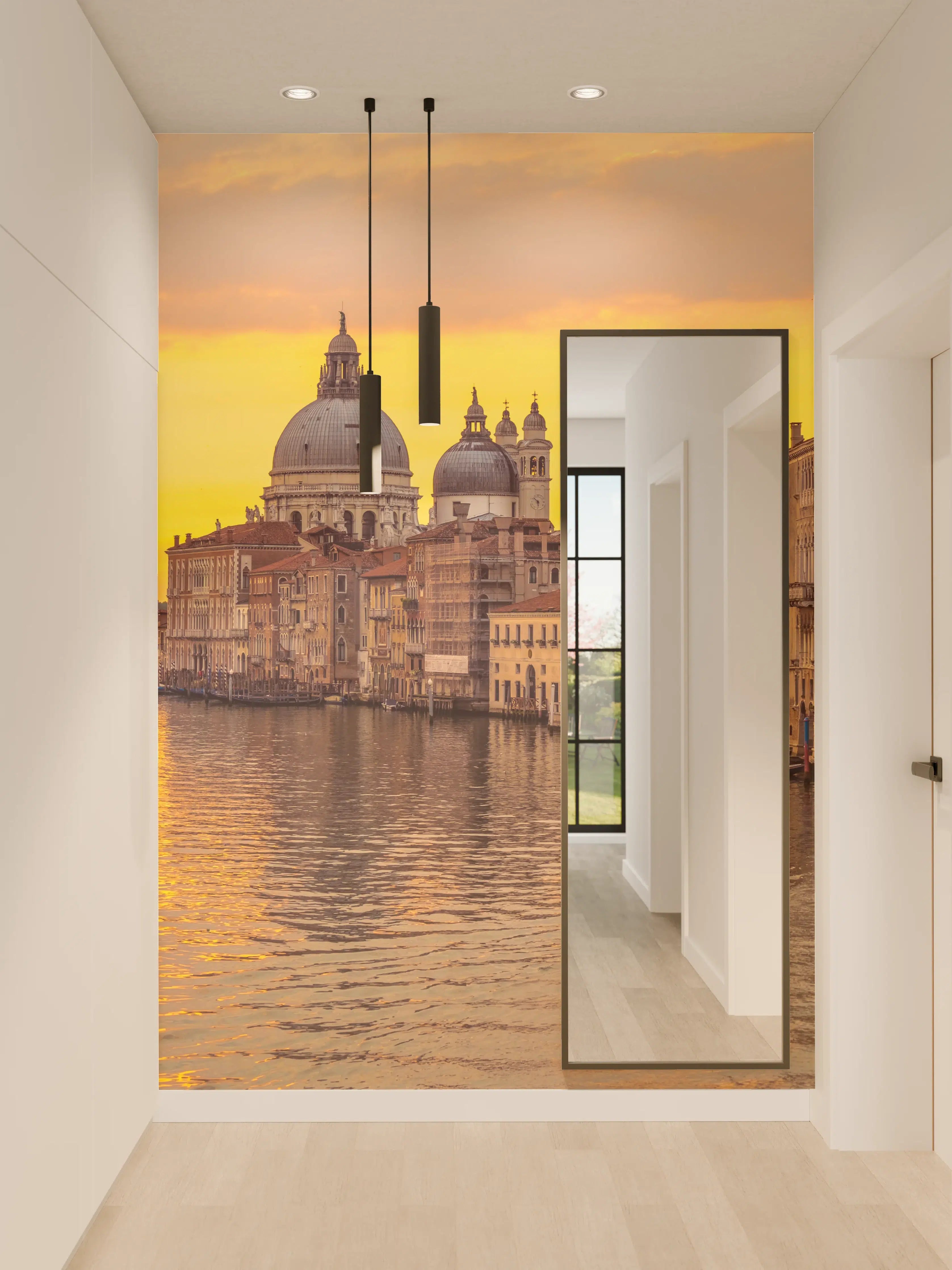 Wandverkleidung Flur - Venedig Skyline Sonnenuntergang
