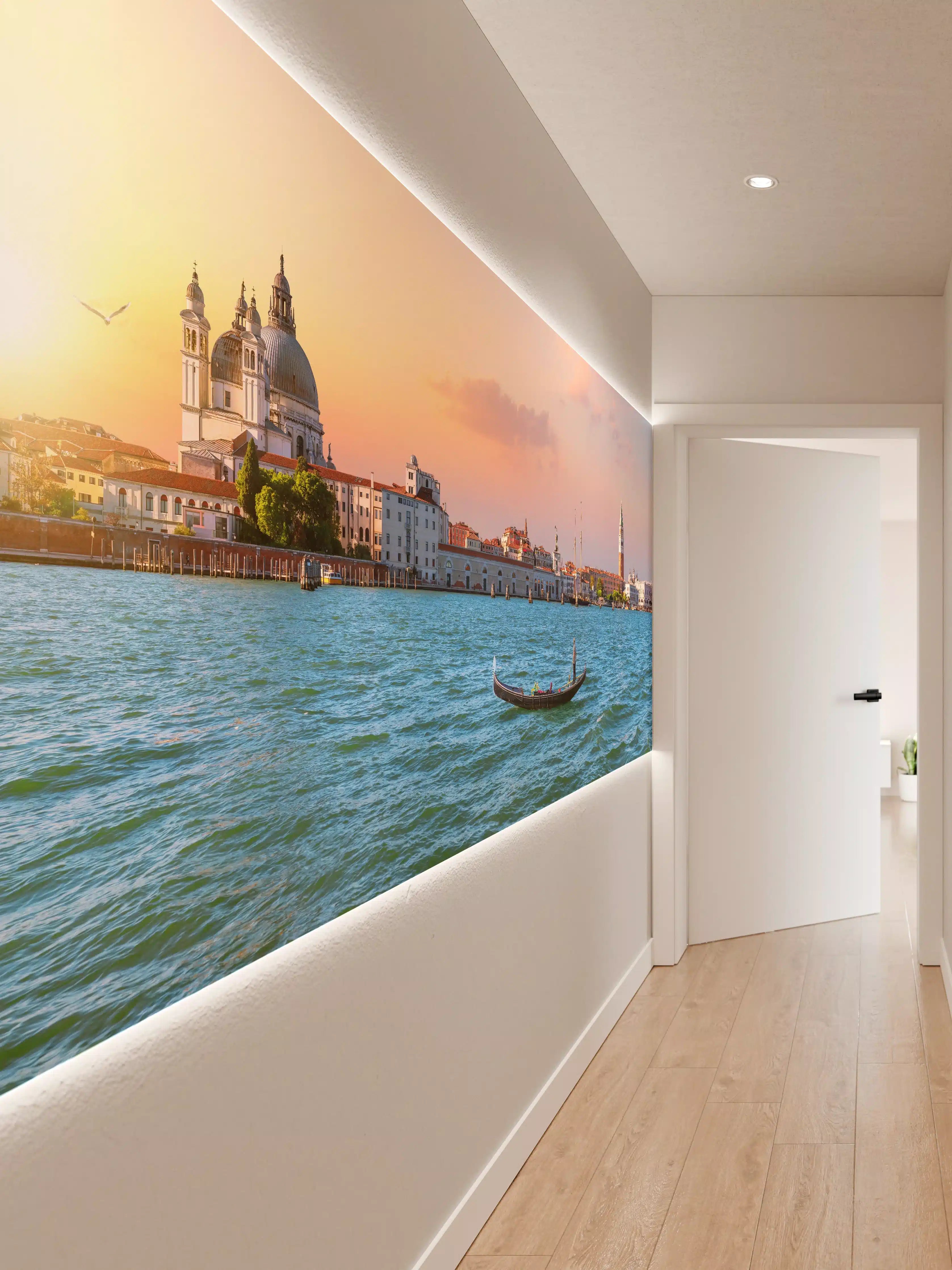 Wandverkleidung Flur - Venedig Skyline bei Sonnenuntergang