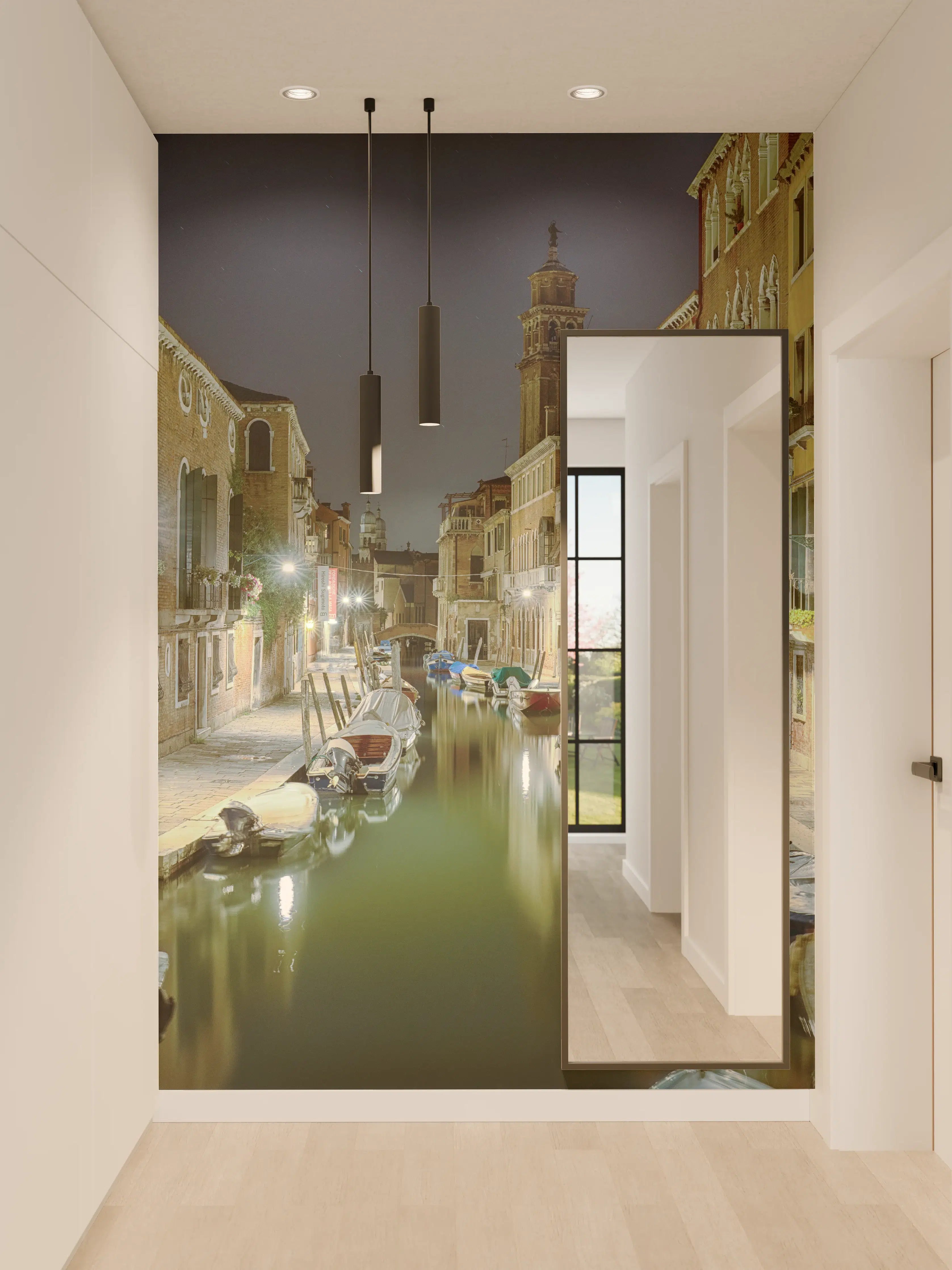 Wandverkleidung Flur - Venezia bei Nacht