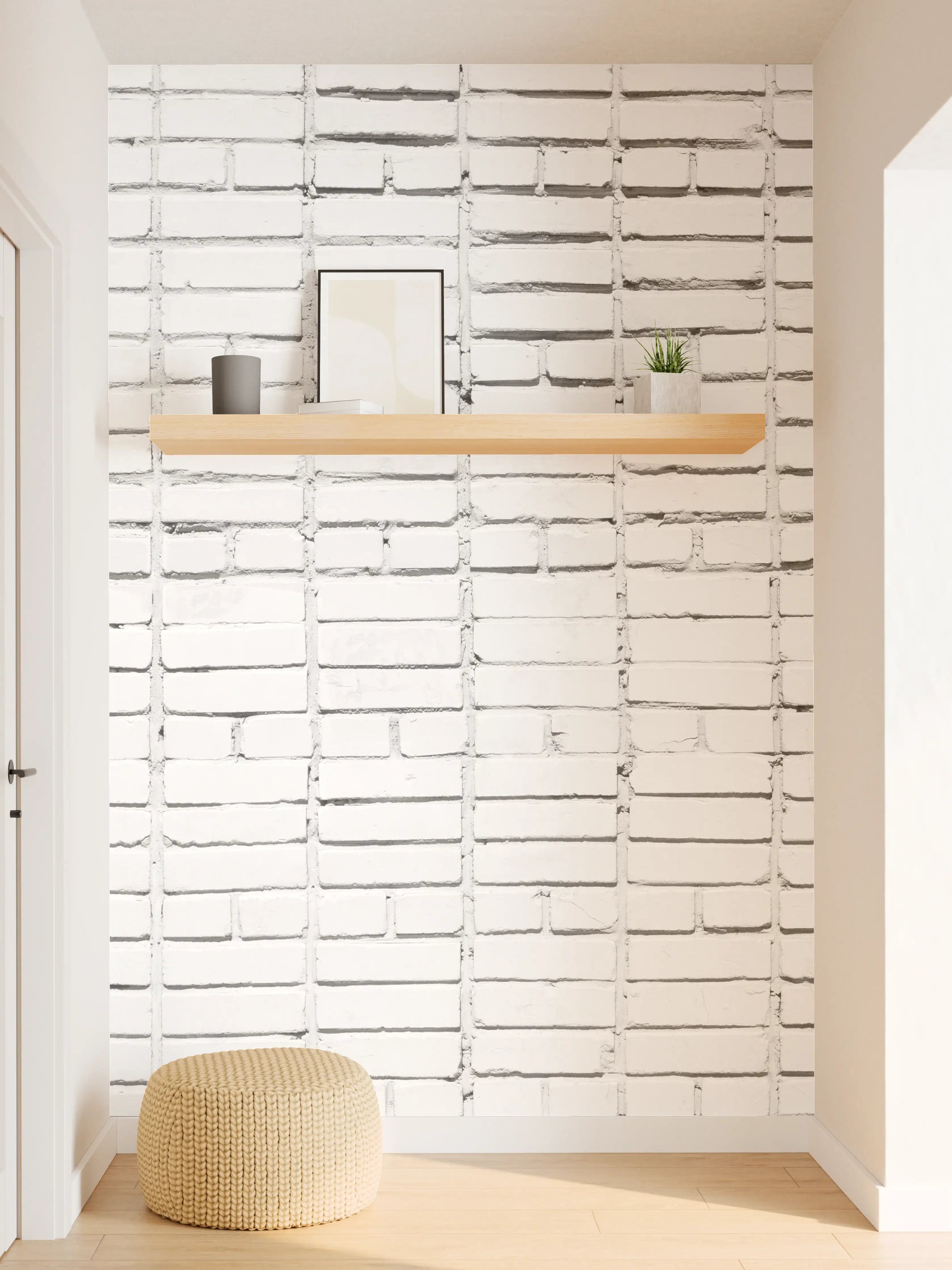 Wandverkleidung Flur - Veraltete weiße Ziegelwand Textur