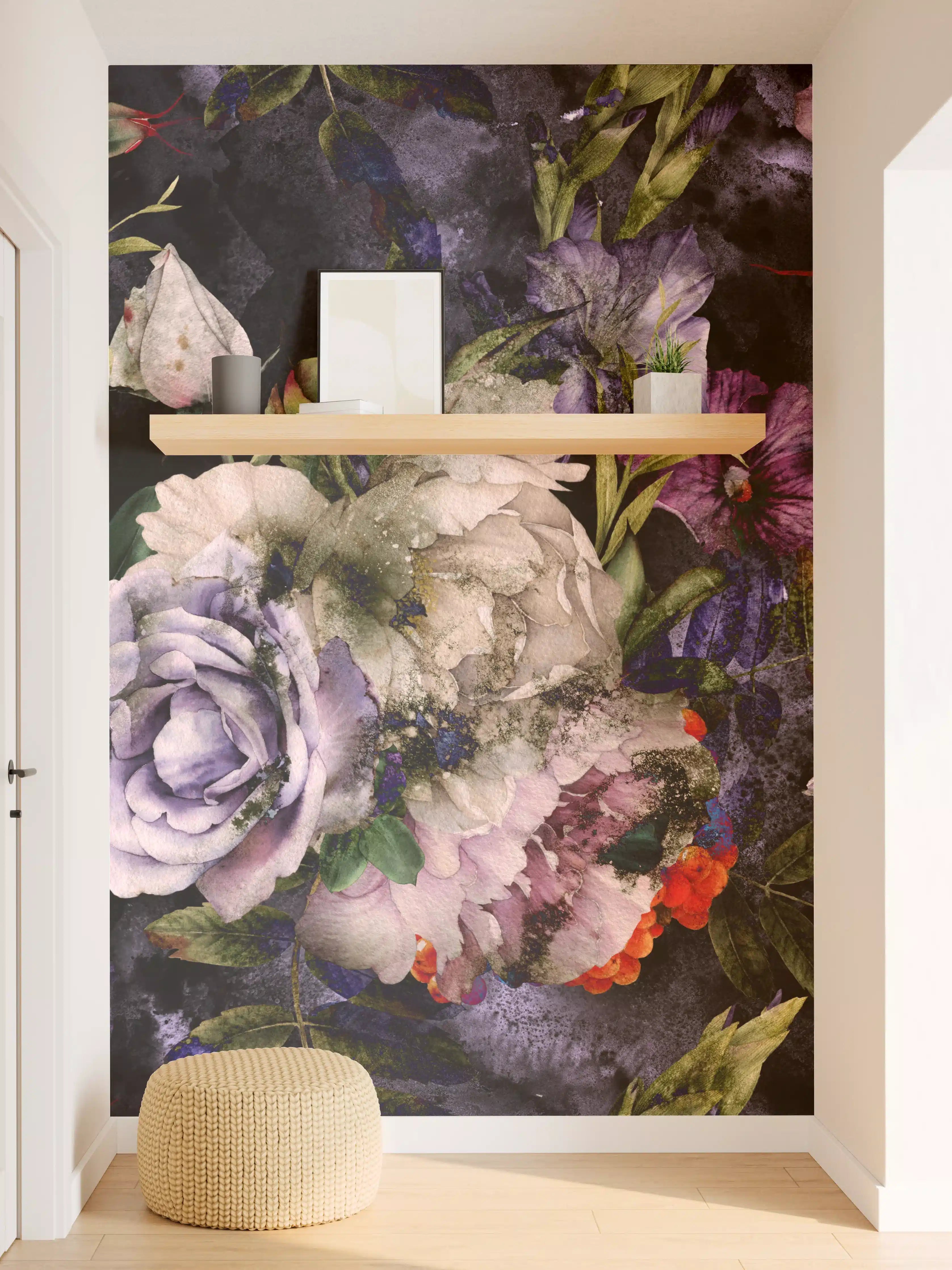 Wandverkleidung Flur - Verschiedene bunte Blumen in Nahaufnahme