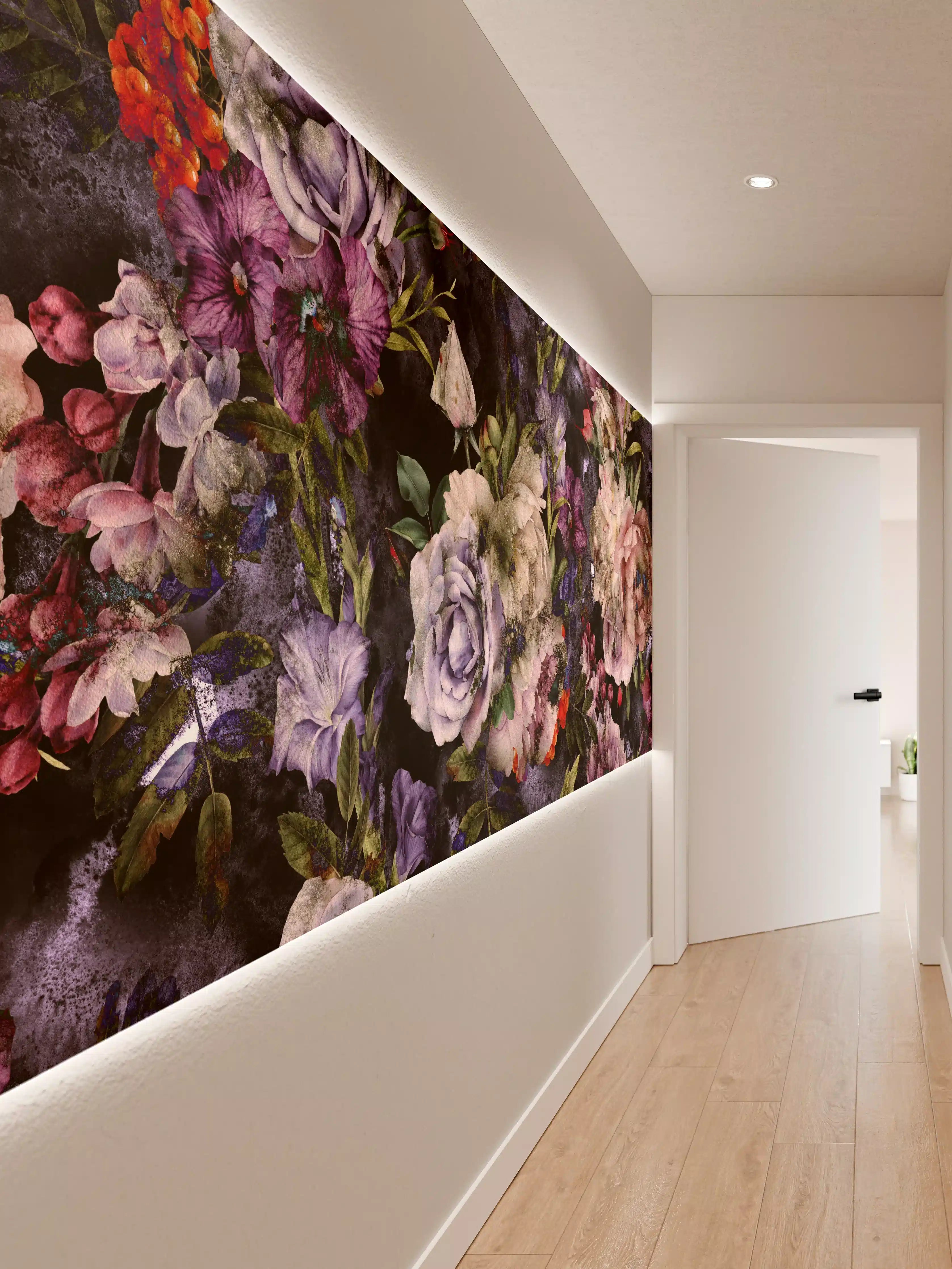 Wandverkleidung Flur - Verschiedene bunte Blumen in Nahaufnahme