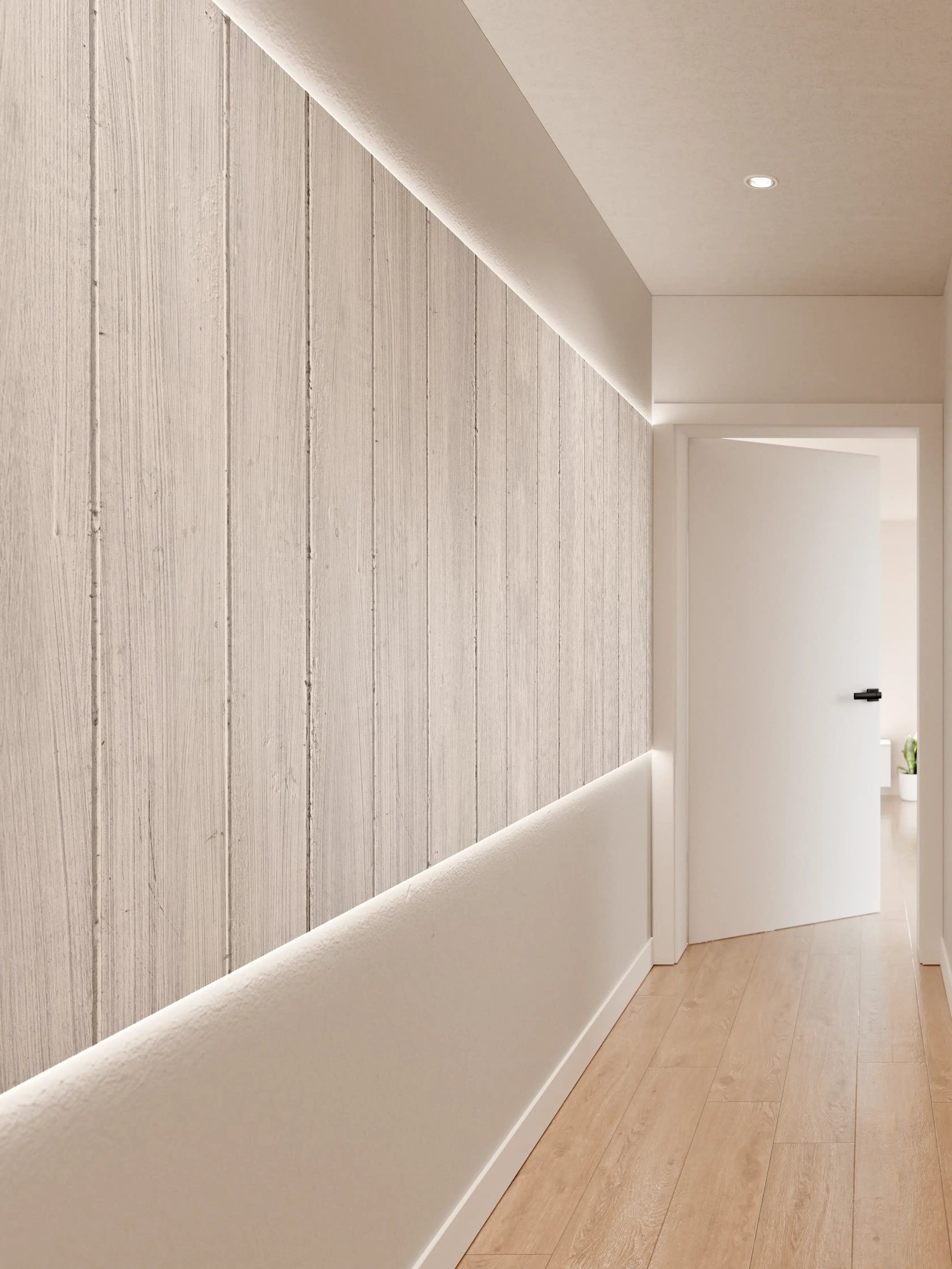Wandverkleidung Flur - Vertikaler Hintergrund aus weißem Holz