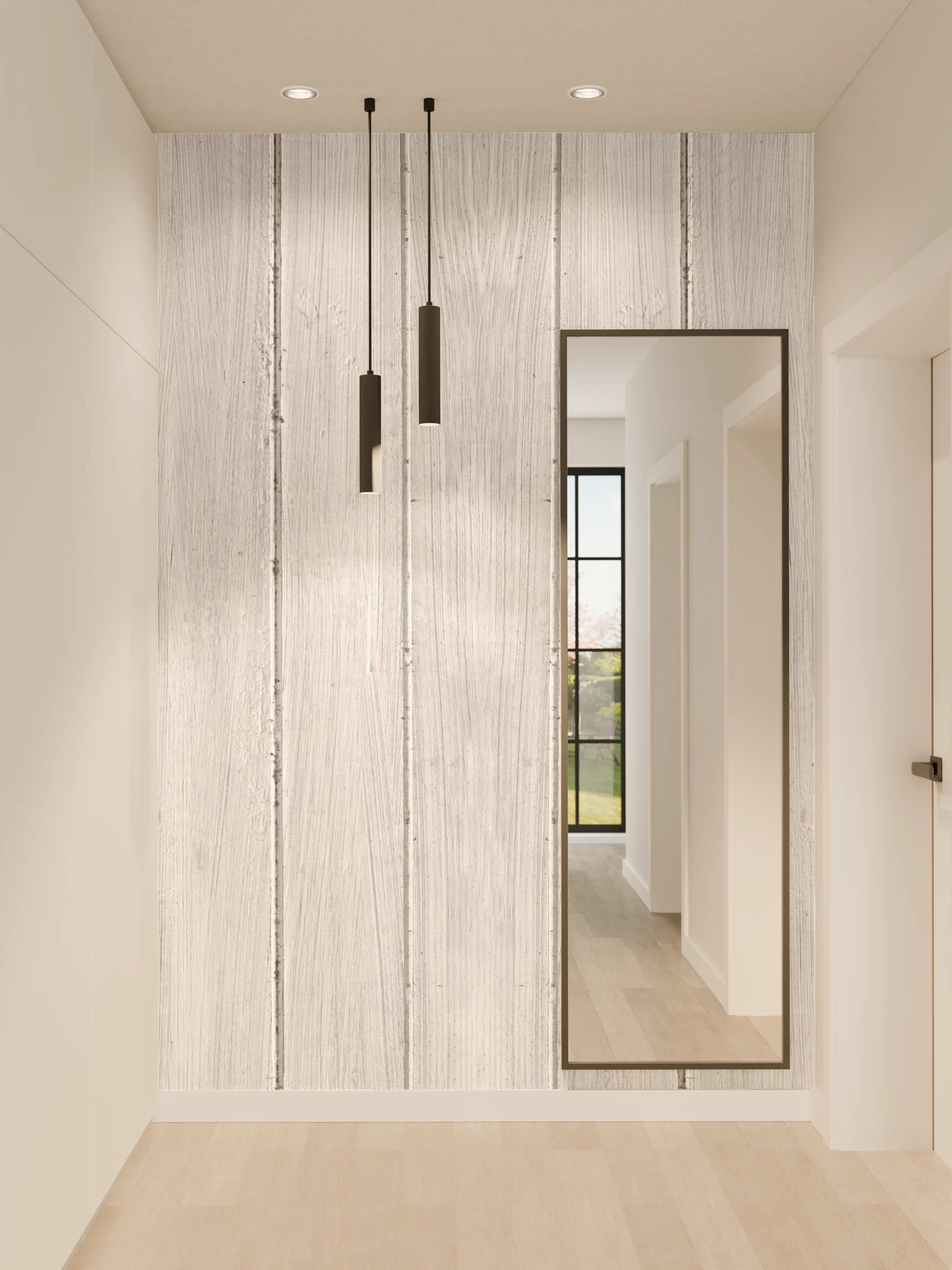 Wandverkleidung Flur - Vertikaler Hintergrund aus weißem Holz