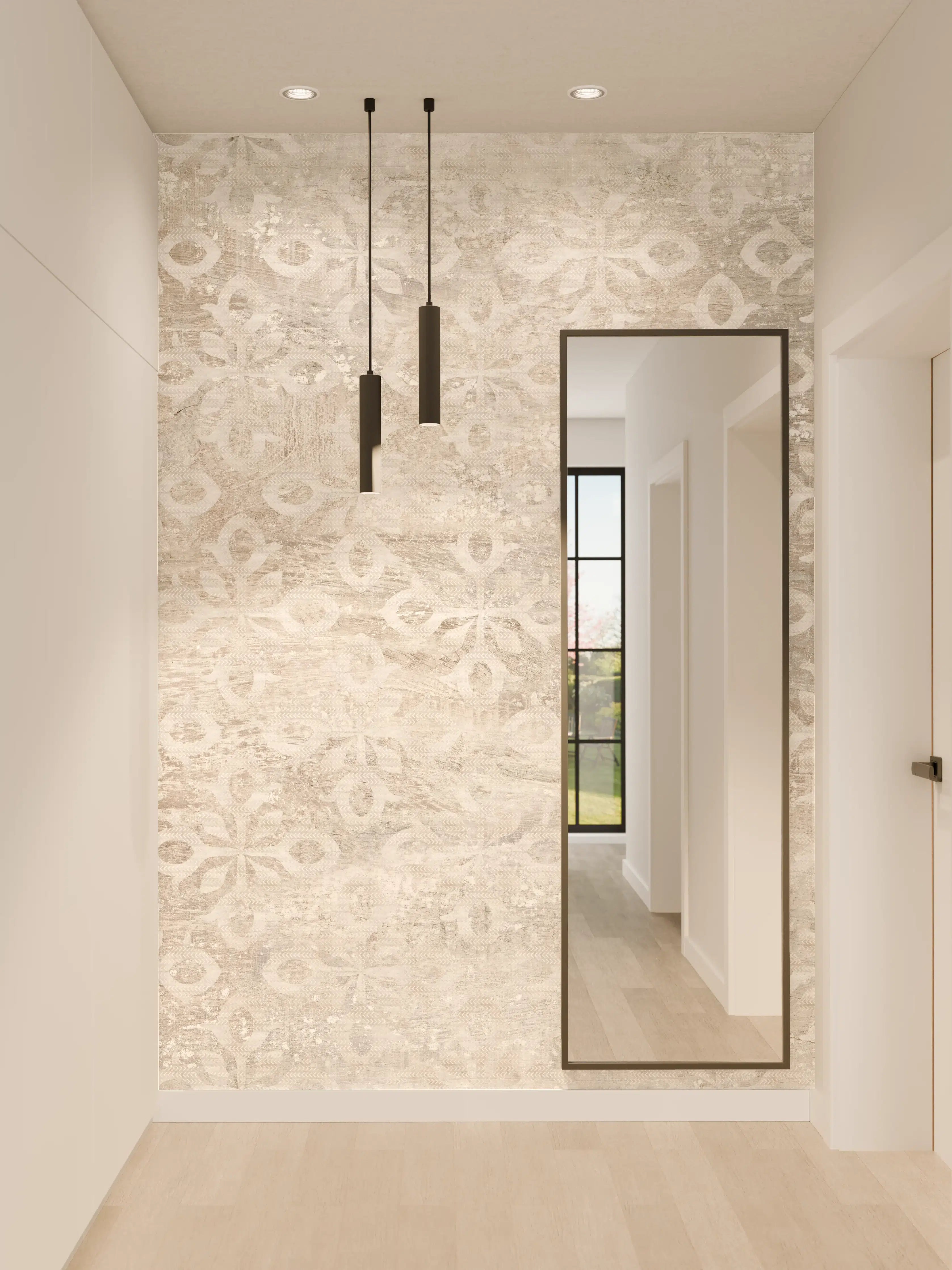 Wandverkleidung Flur - Verunreinigtes Ornament Muster